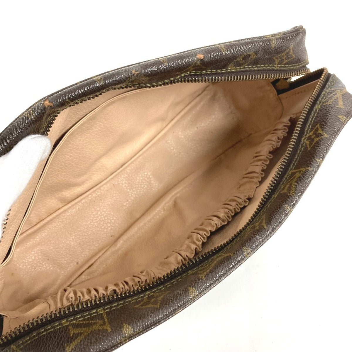 Louis Vuitton Brown Monogram Canvas Clutch Bag Pouch (Pre-Owned)