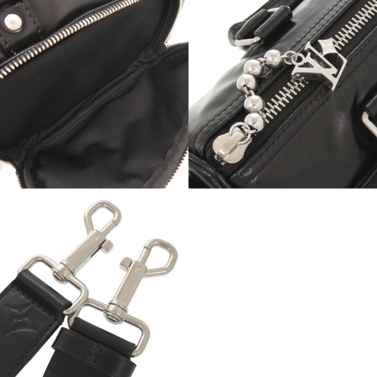 Louis Vuitton Black Leather Handbag (Pre-Owned)