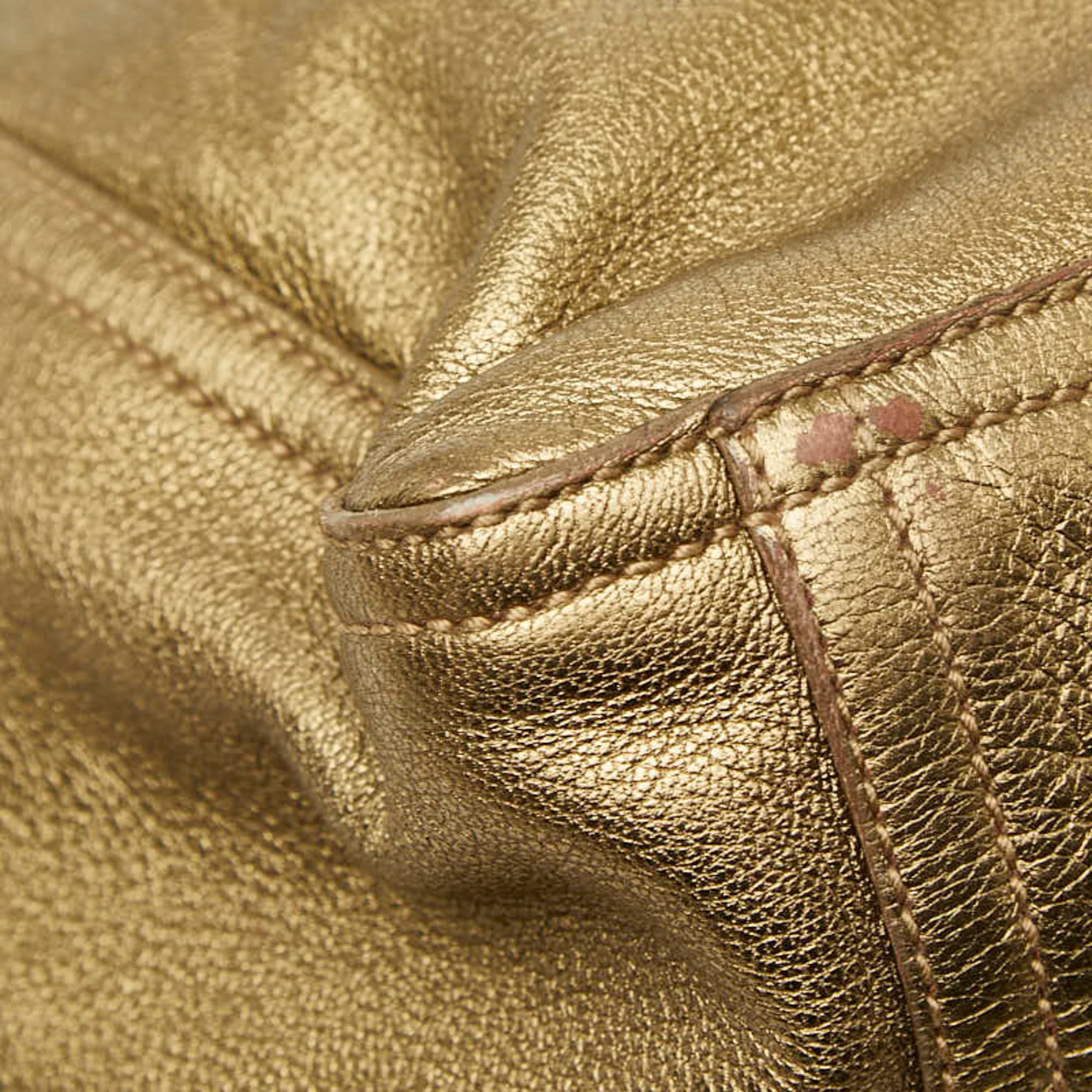 Saint Laurent Gold Leather Tote Bag (Pre-Owned)