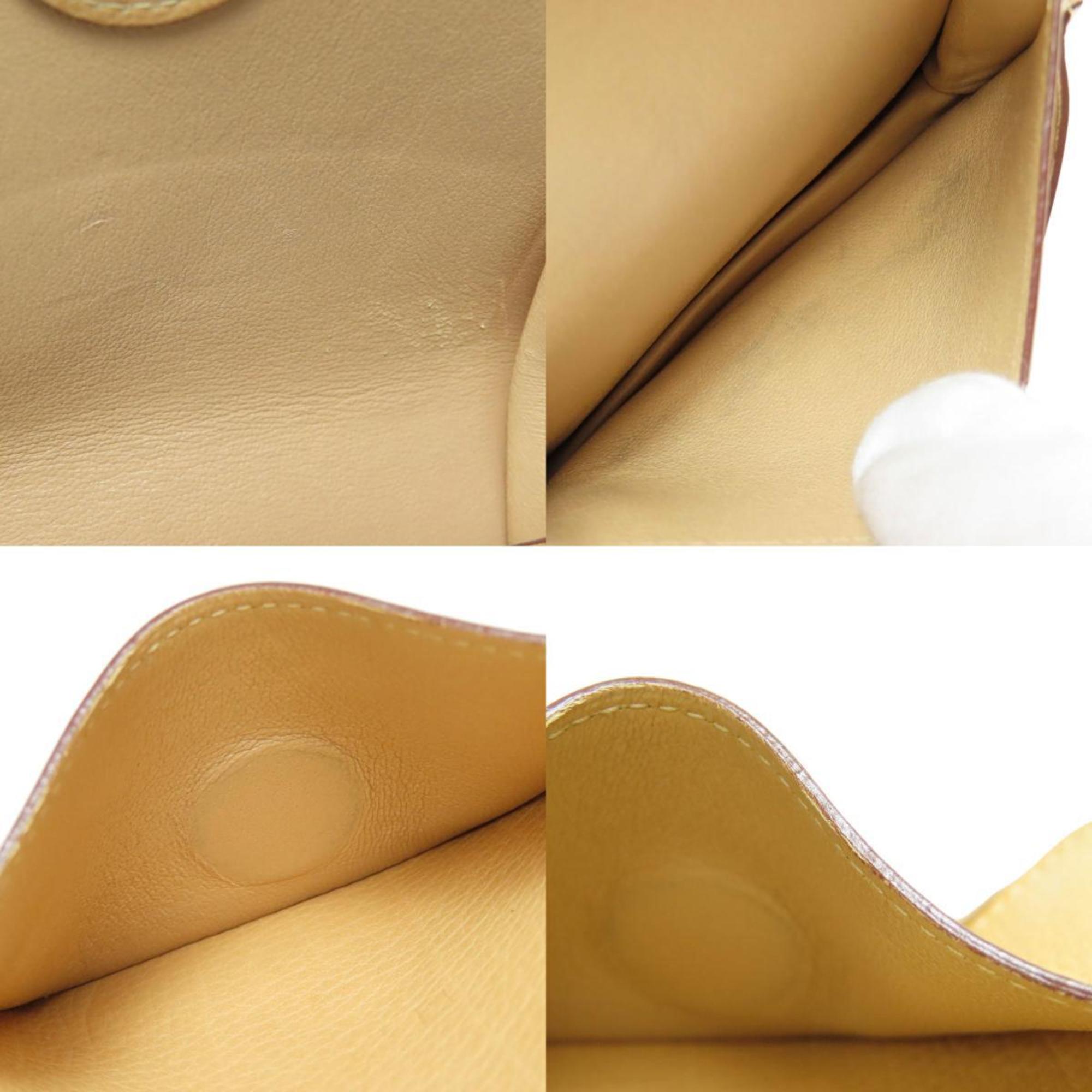 Hermes Beige Leather Coin Purse/Coin Case (Pre-Owned)