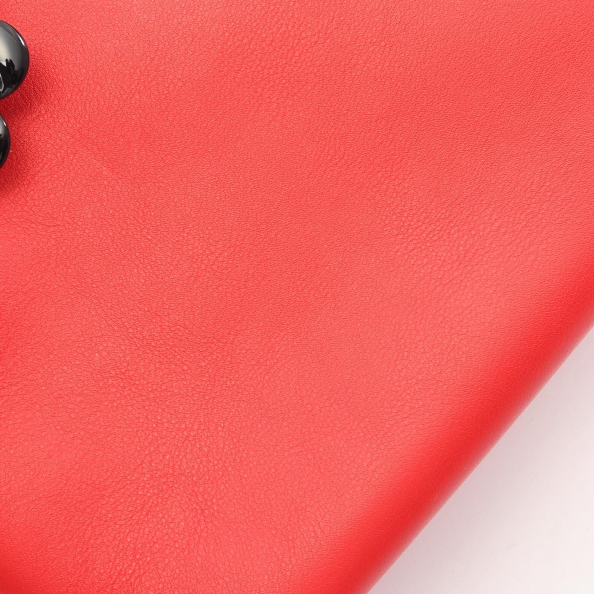 Fendi Red Color Leather Handbag (Pre-Owned)