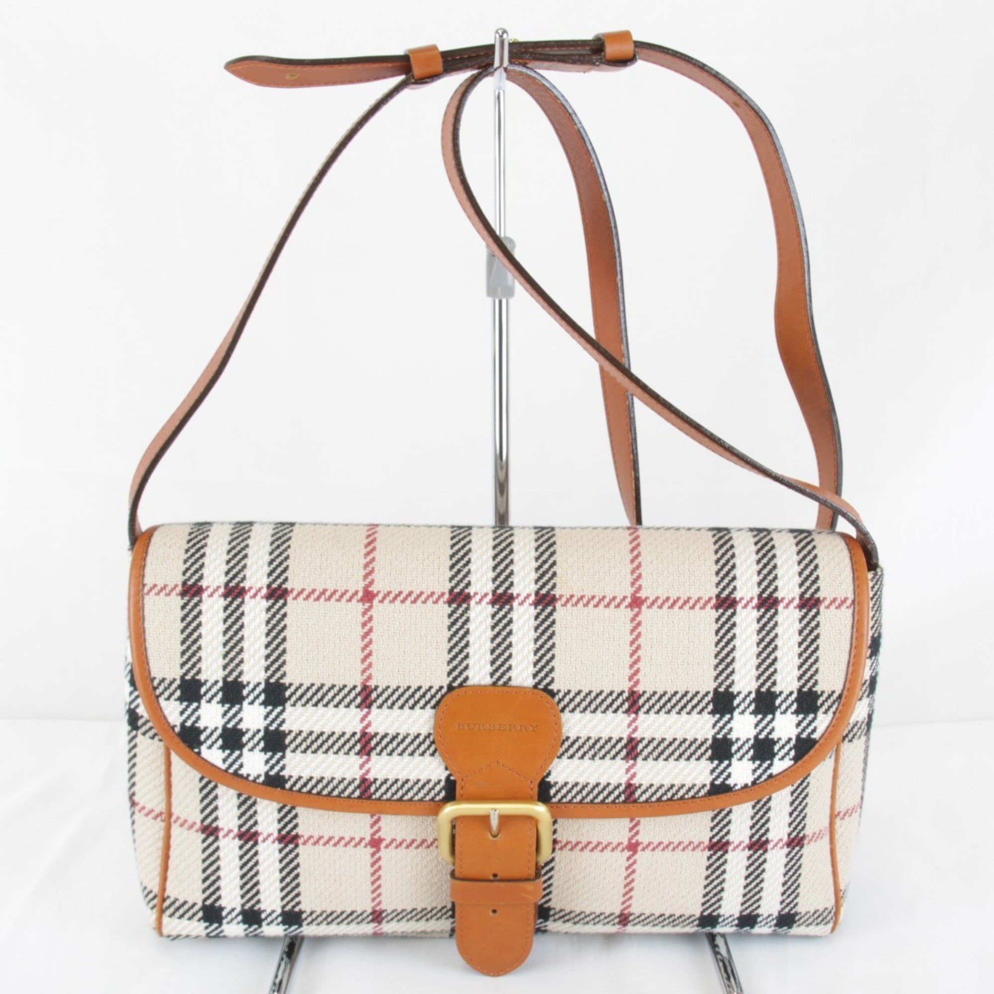 Burberry Beige Canvas Shoulder Bag (Pre-Owned)