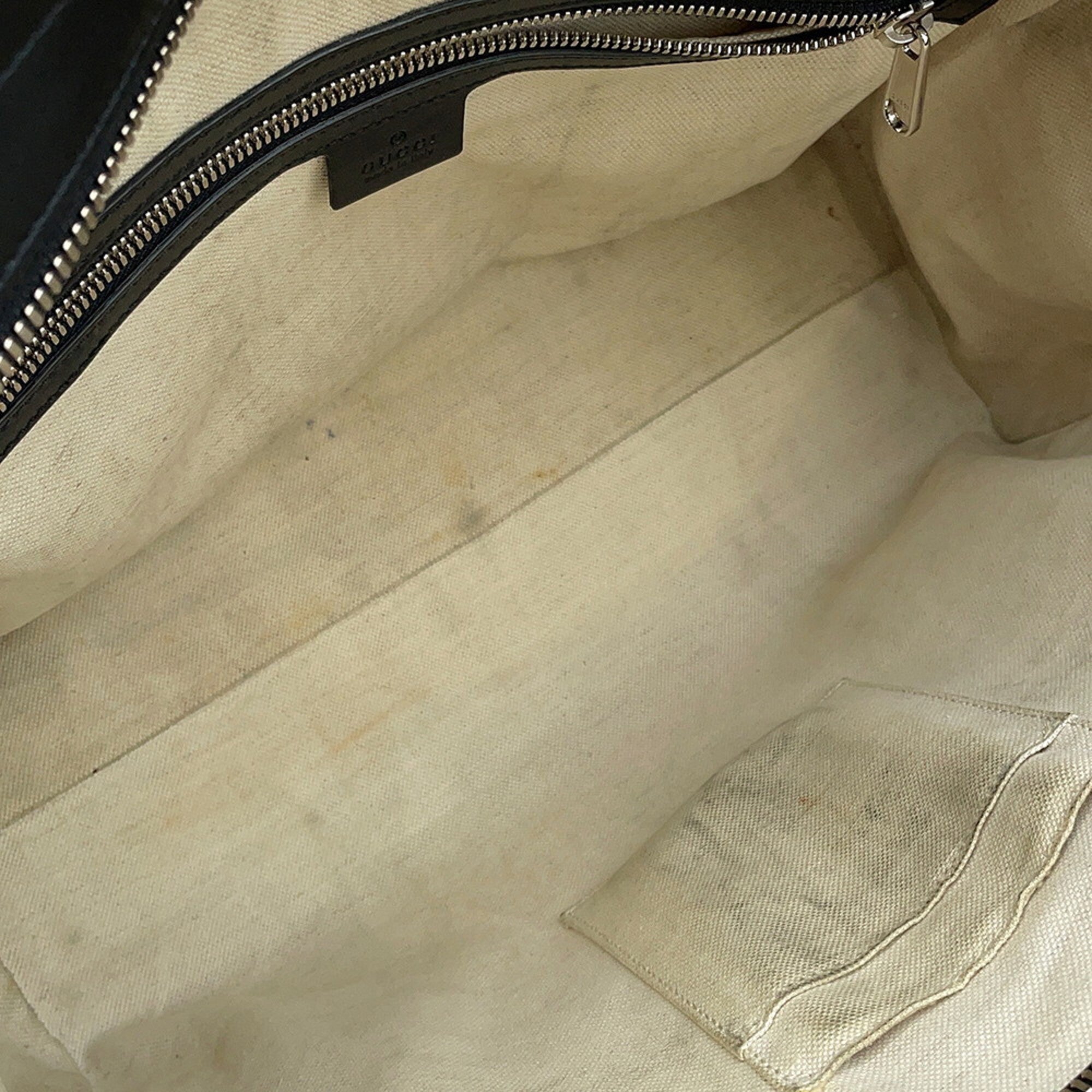 Gucci Black Leather Handbag Tote Bag (Pre-Owned)