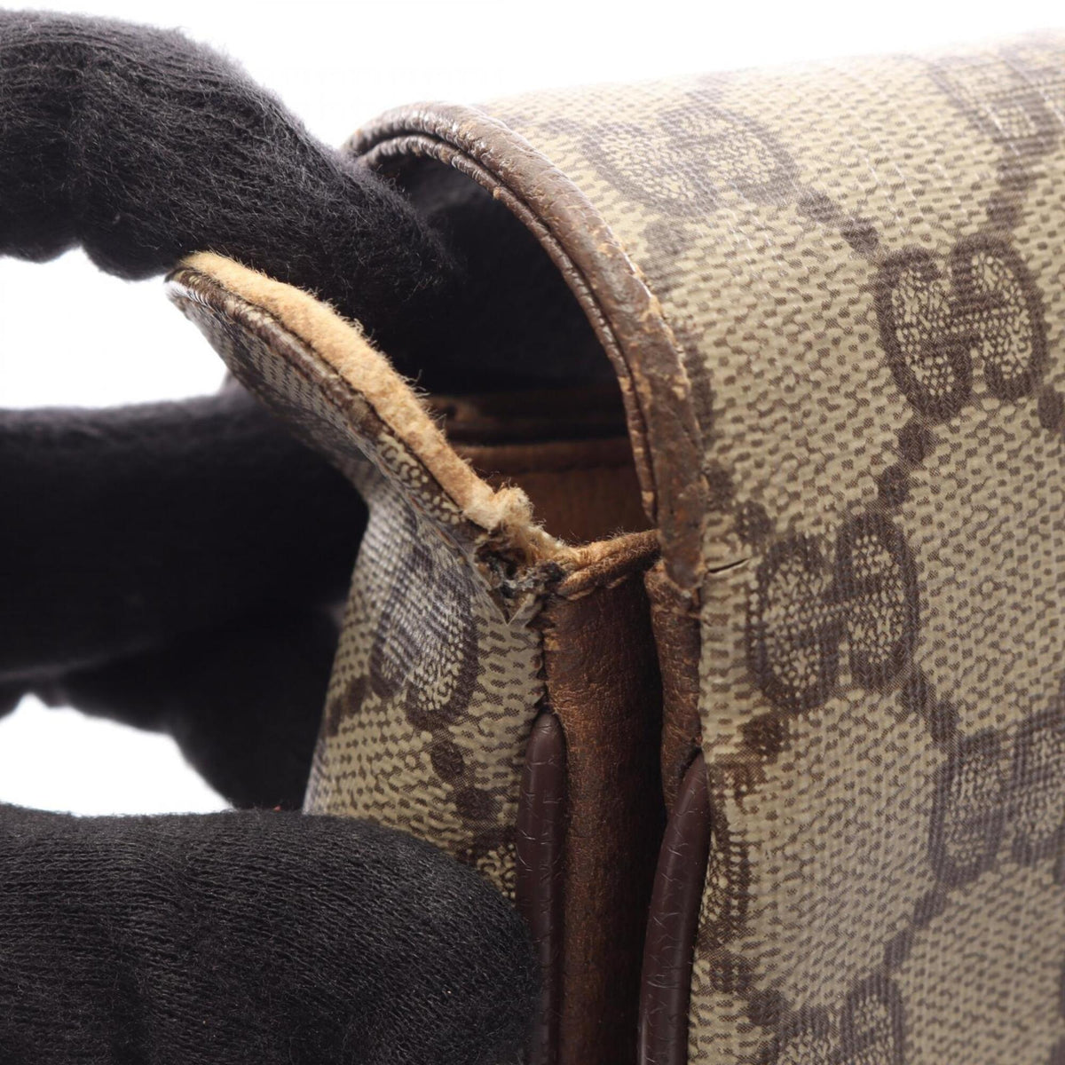 Gucci Beige Brown Gg Supreme Leather Handbag (Pre-Owned)