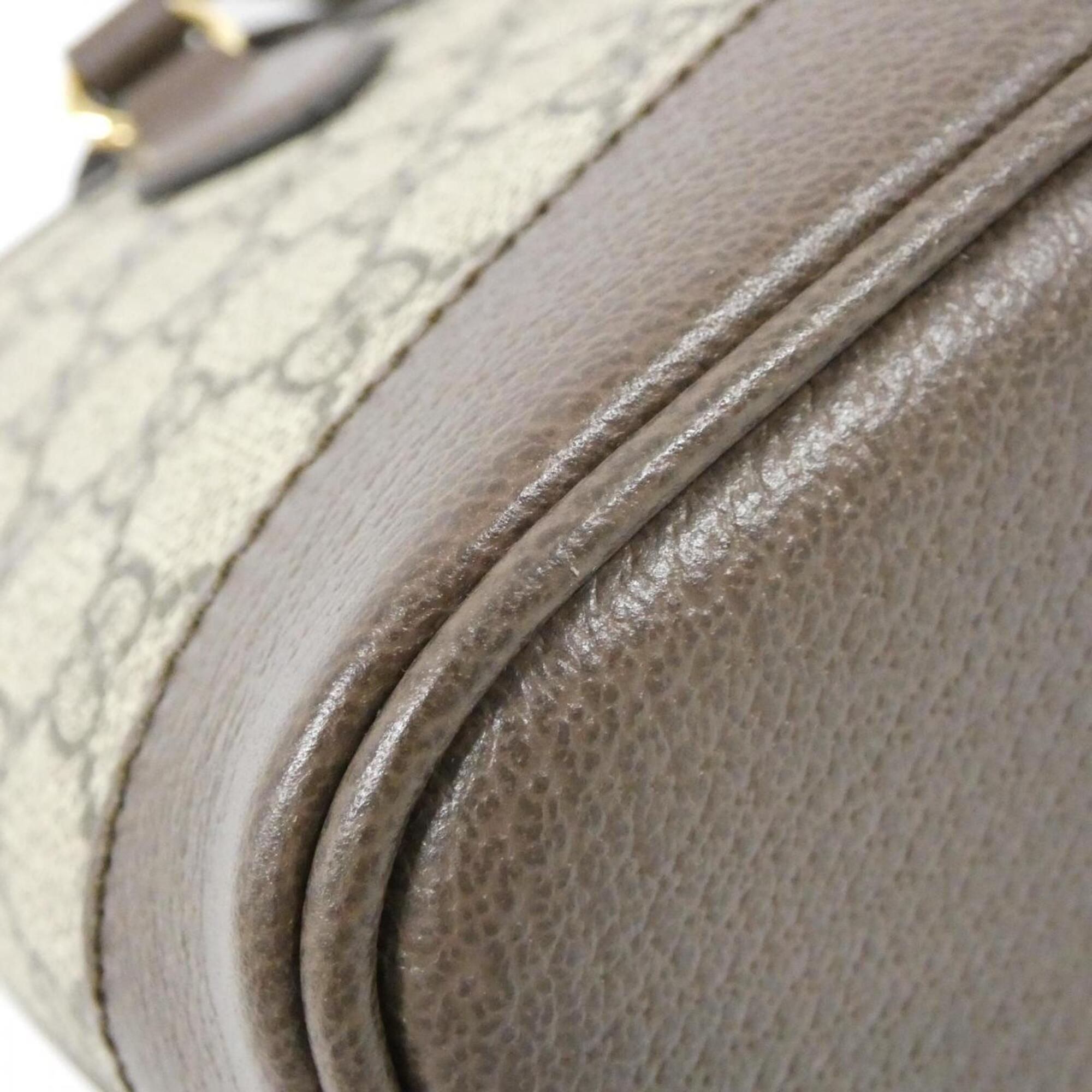 Gucci Beige Brown Gg Supreme Leather Handbag Pouch (Pre-Owned)