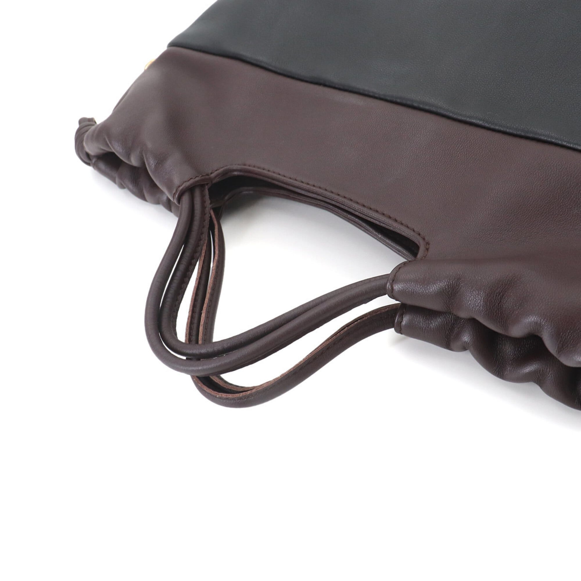 Loewe Black Dark Brown Leather Handbag Tote Bag (Pre-Owned)