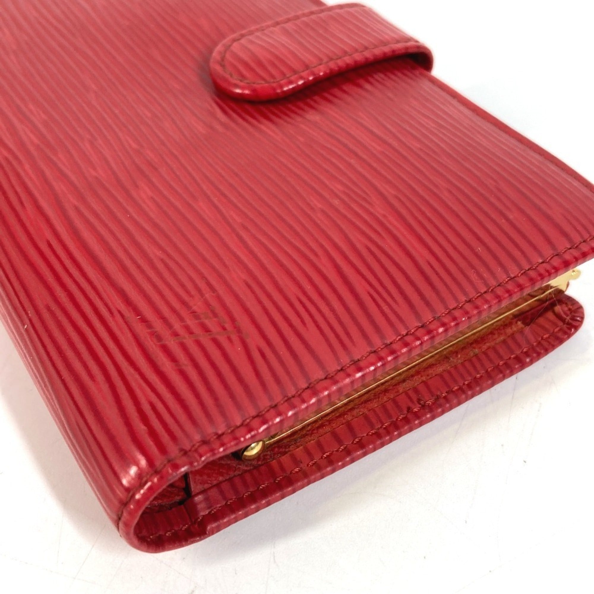 Louis Vuitton Epi Red Color Rouge Epi Leather Wallet (Bi-Fold) (Pre-Owned)