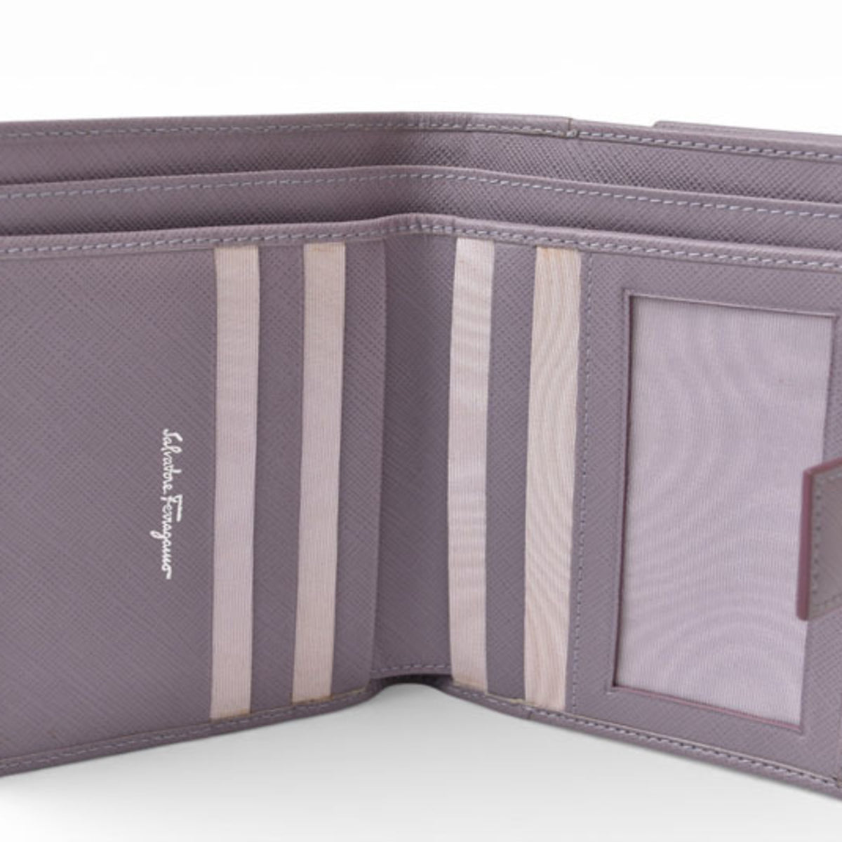 Salvatore Ferragamo Gancini Leather Wallet (Tri-Fold) (Pre-Owned)