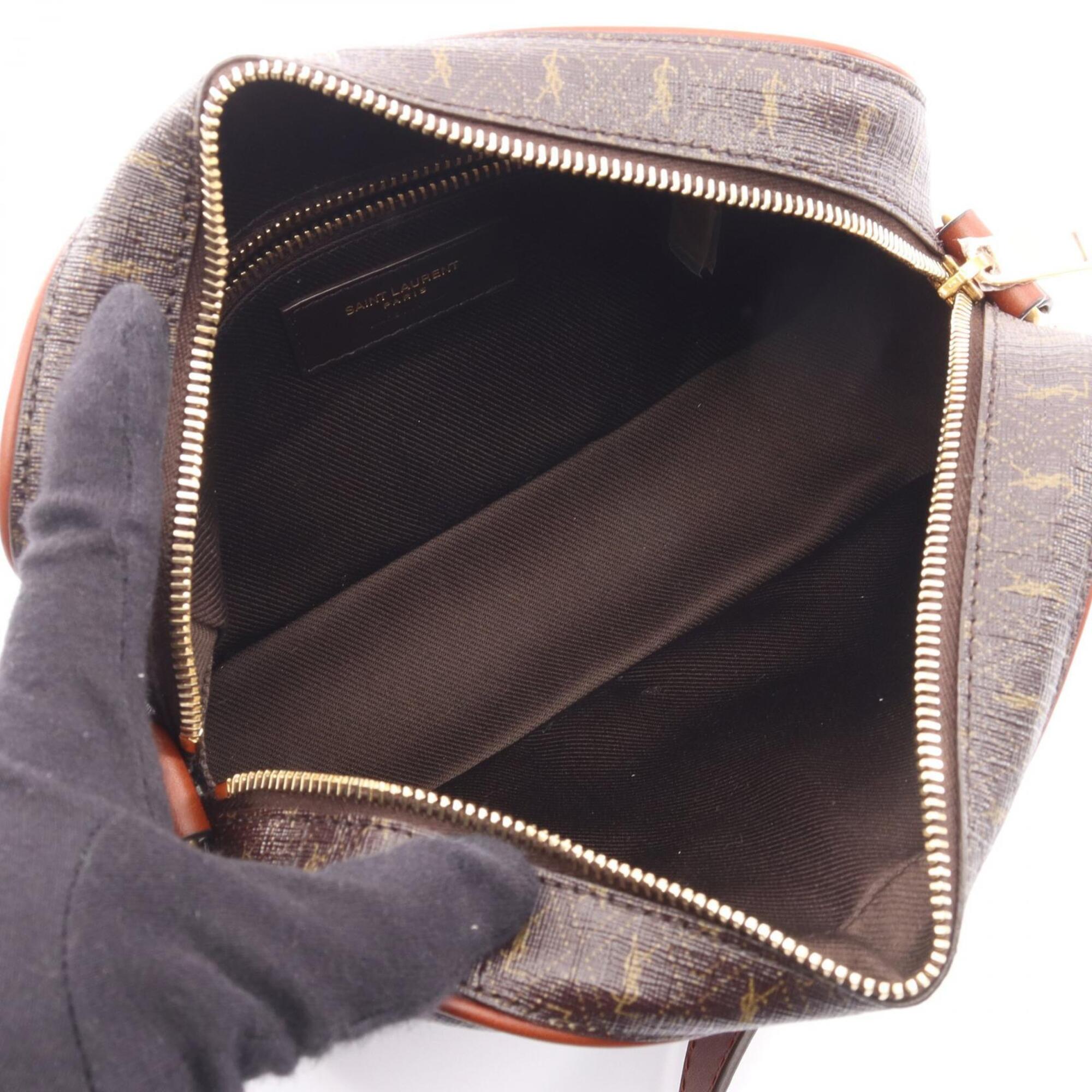 Saint Laurent Brown Pvc Leather Handbag Shoulder Bag (Pre-Owned)