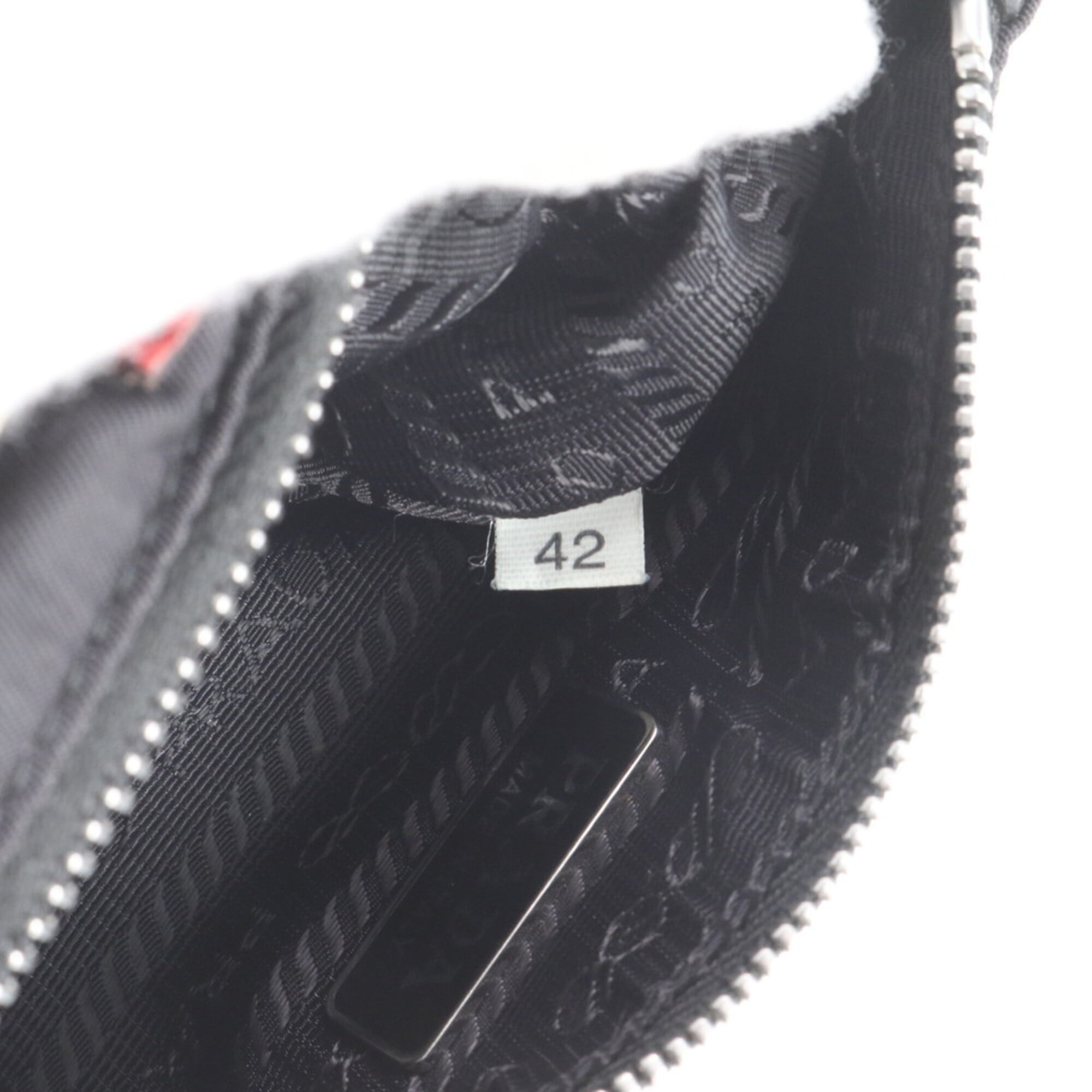 Prada Black Pink Leather Nylon Clutch Bag Shoulder Bag (Pre-Owned)
