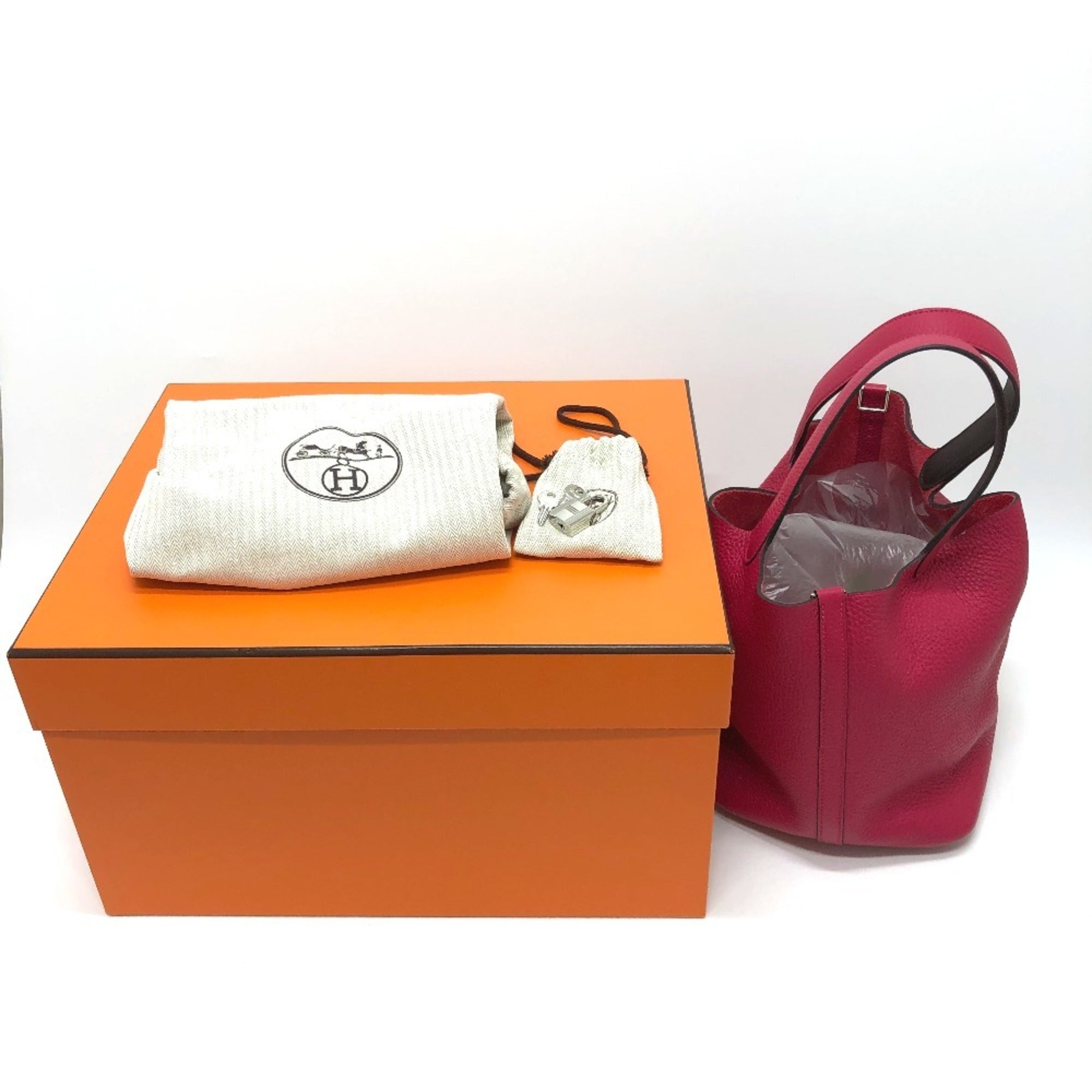 Hermes Pink Togo Leather Handbag Tote Bag (Pre-Owned)