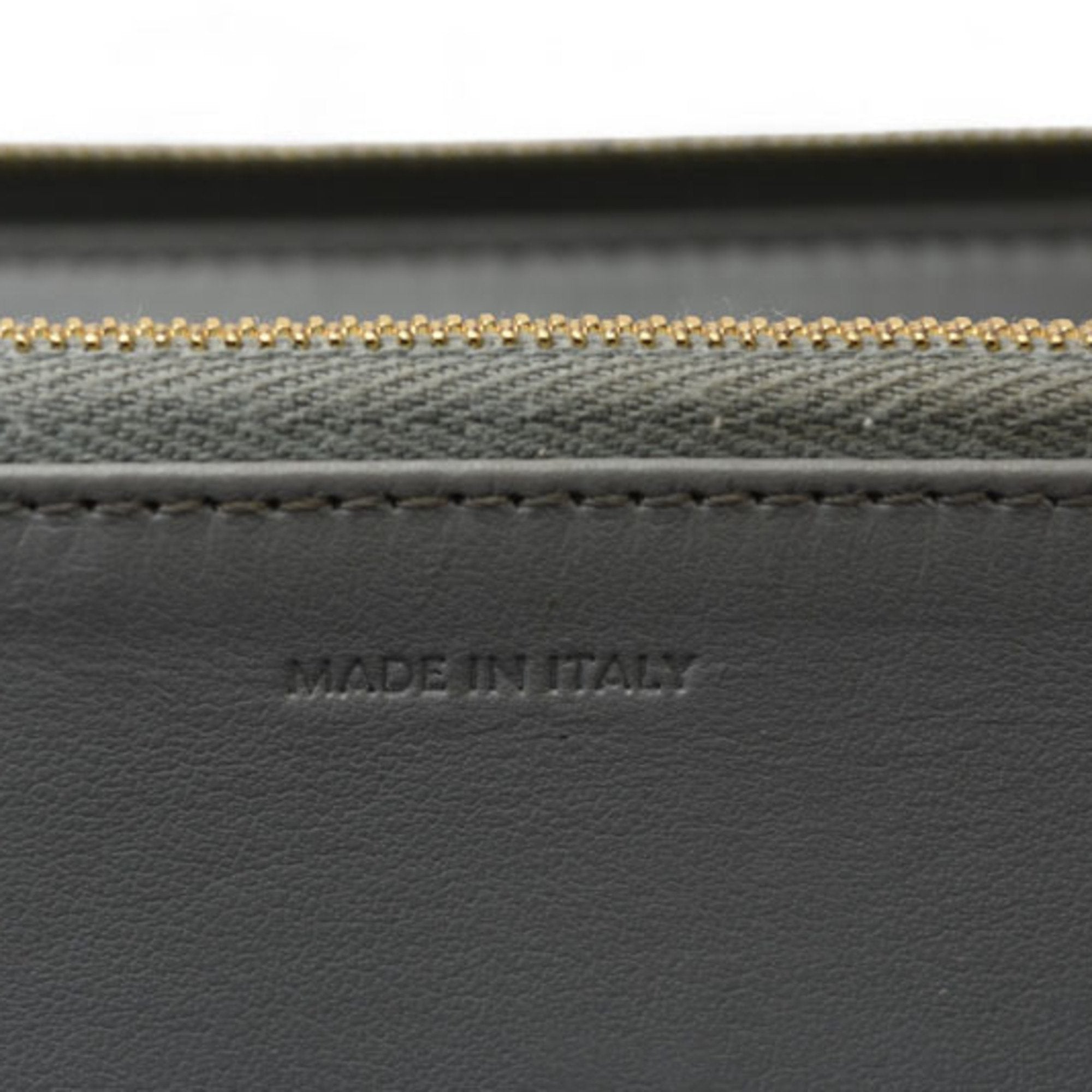 Celine Gray Leather Long Wallet (Bi-Fold) (Pre-Owned)
