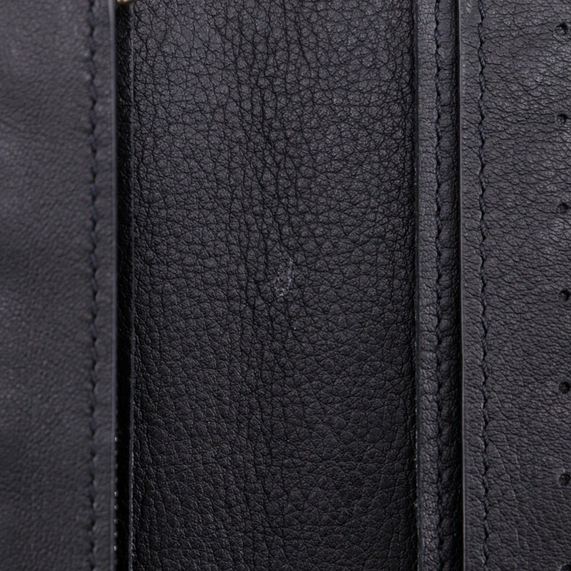 Louis Vuitton Black Leather Long Wallet (Bi-Fold) (Pre-Owned)