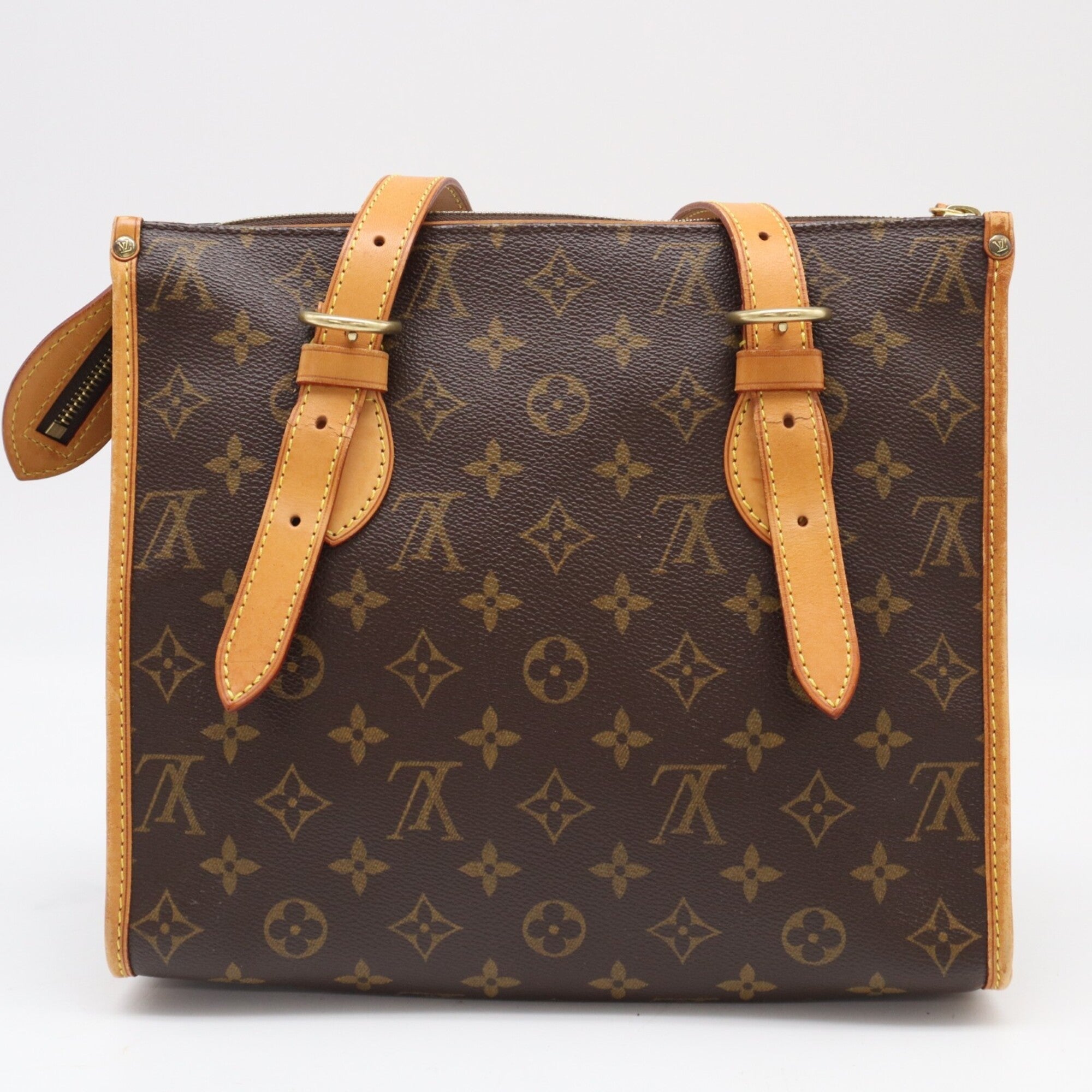 Louis Vuitton Monogram Beige Brown Coated Canvas Leather Handbag (Pre-Owned)