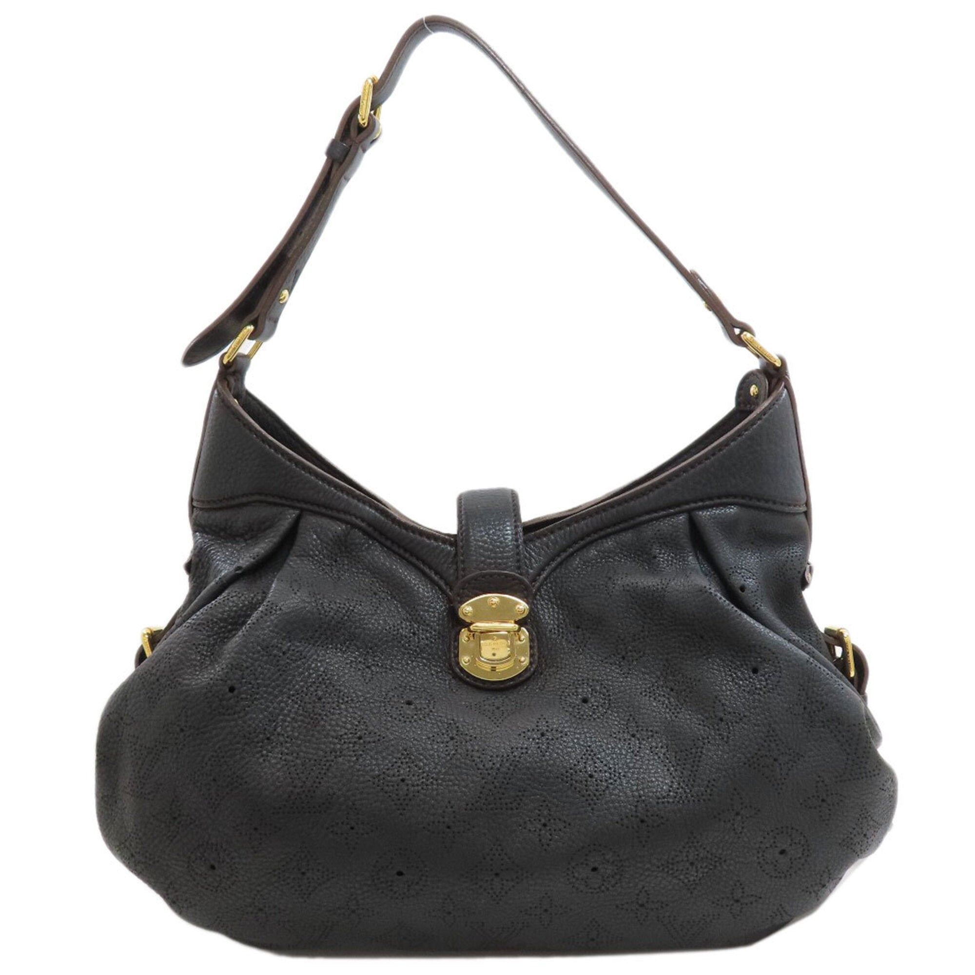 Louis Vuitton Mahina Black Mahina Leather Shoulder Bag (Pre-Owned)