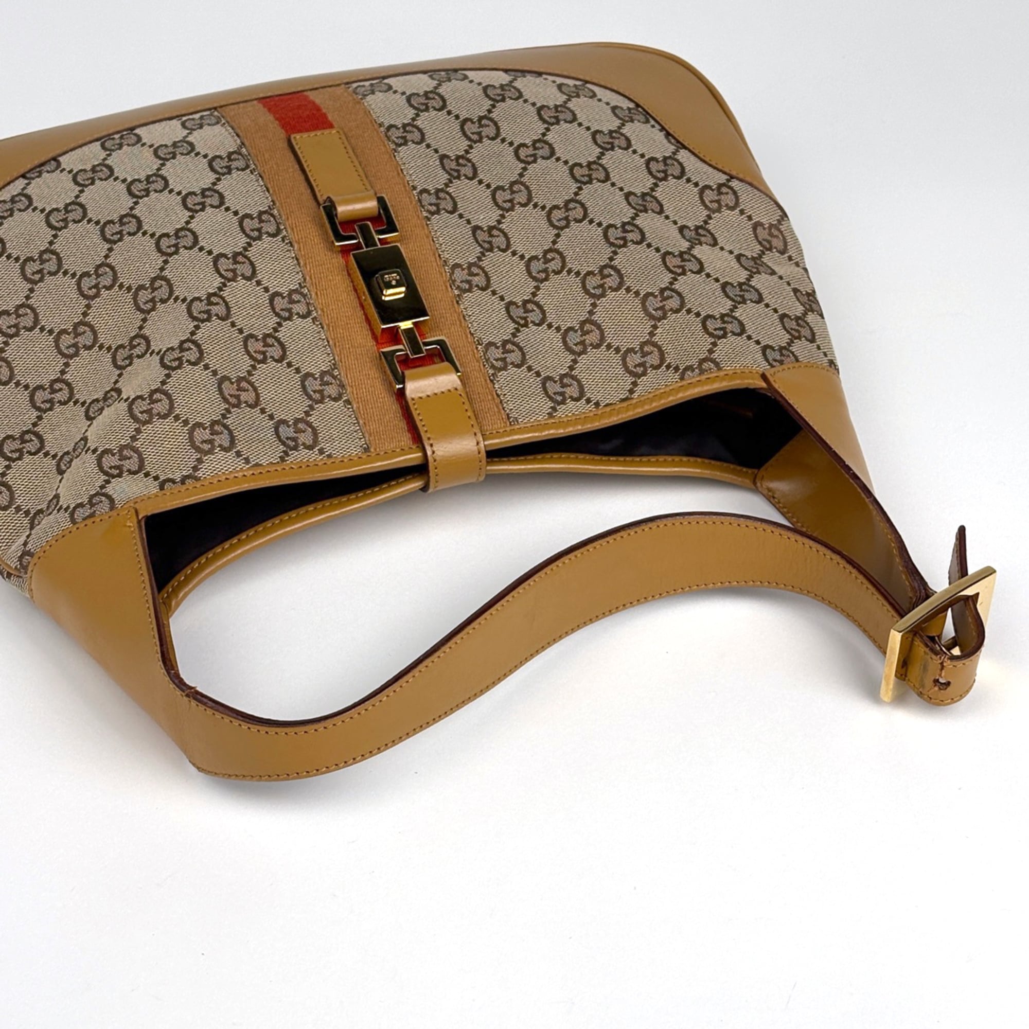 Gucci Brown Gg Canvas Leather Shoulder Bag (Pre-Owned)