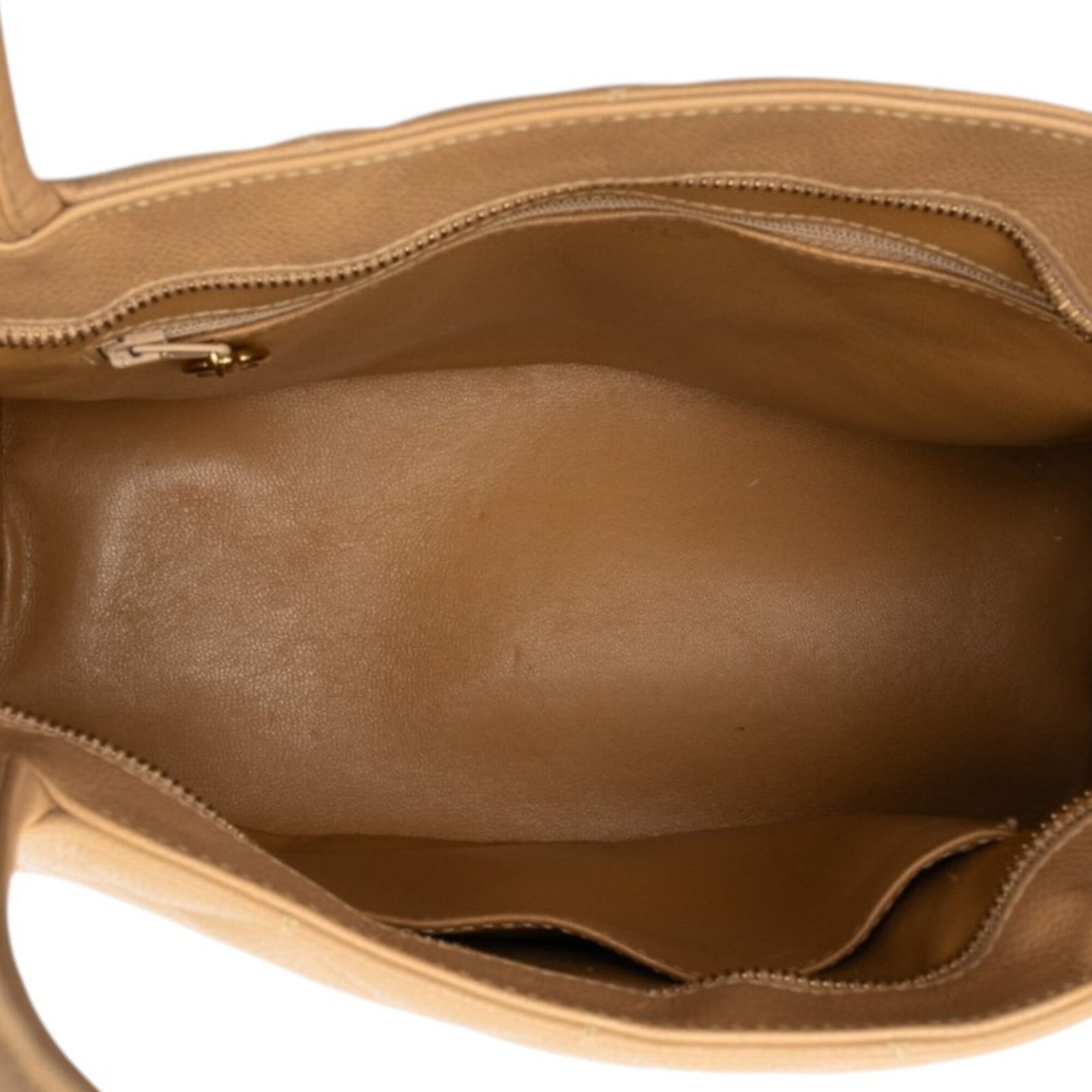 Chanel Matelasse Beige Grained Calfskin Handbag Tote Bag (Pre-Owned)