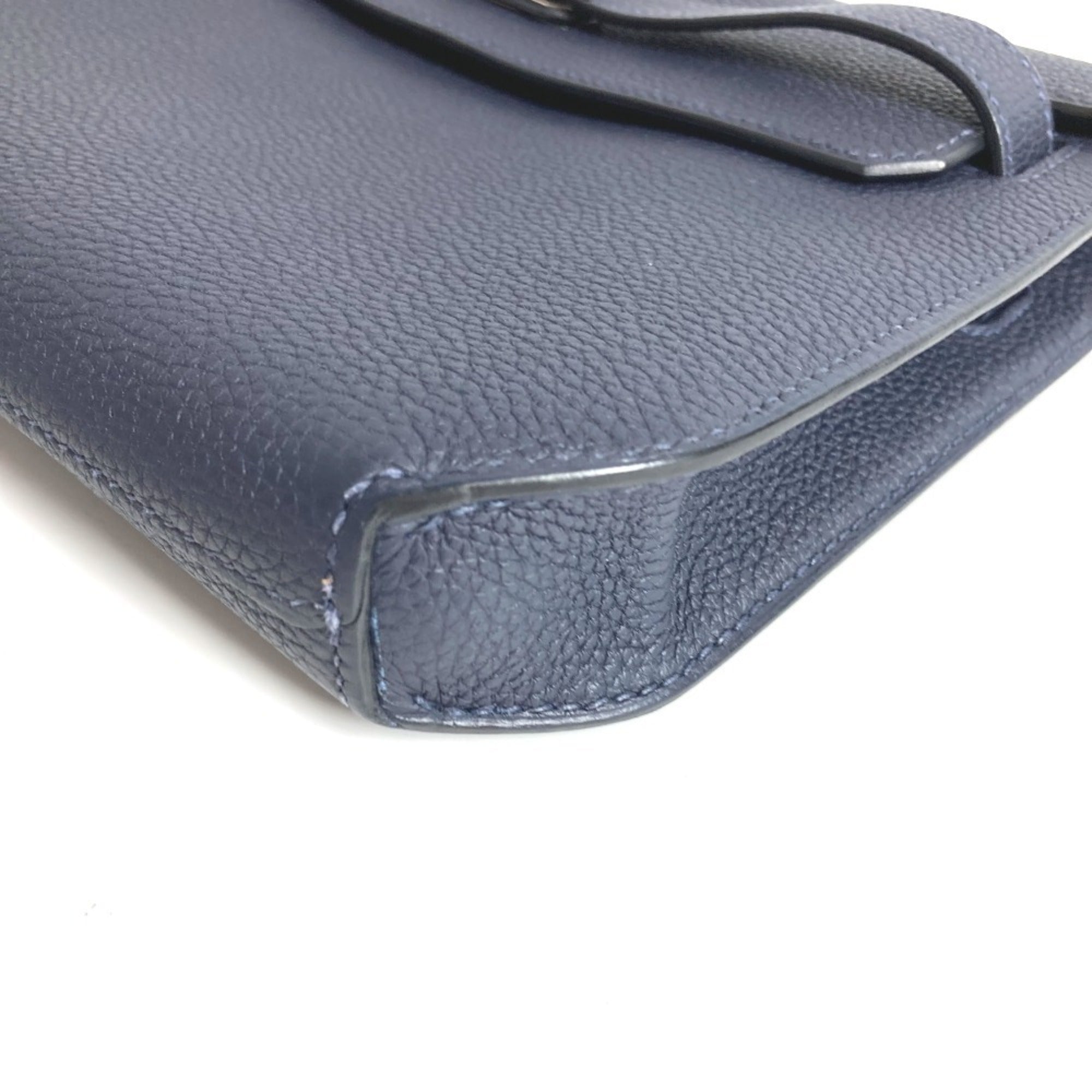 Hermes Kelly Navy Togo Leather Clutch Bag (Pre-Owned)