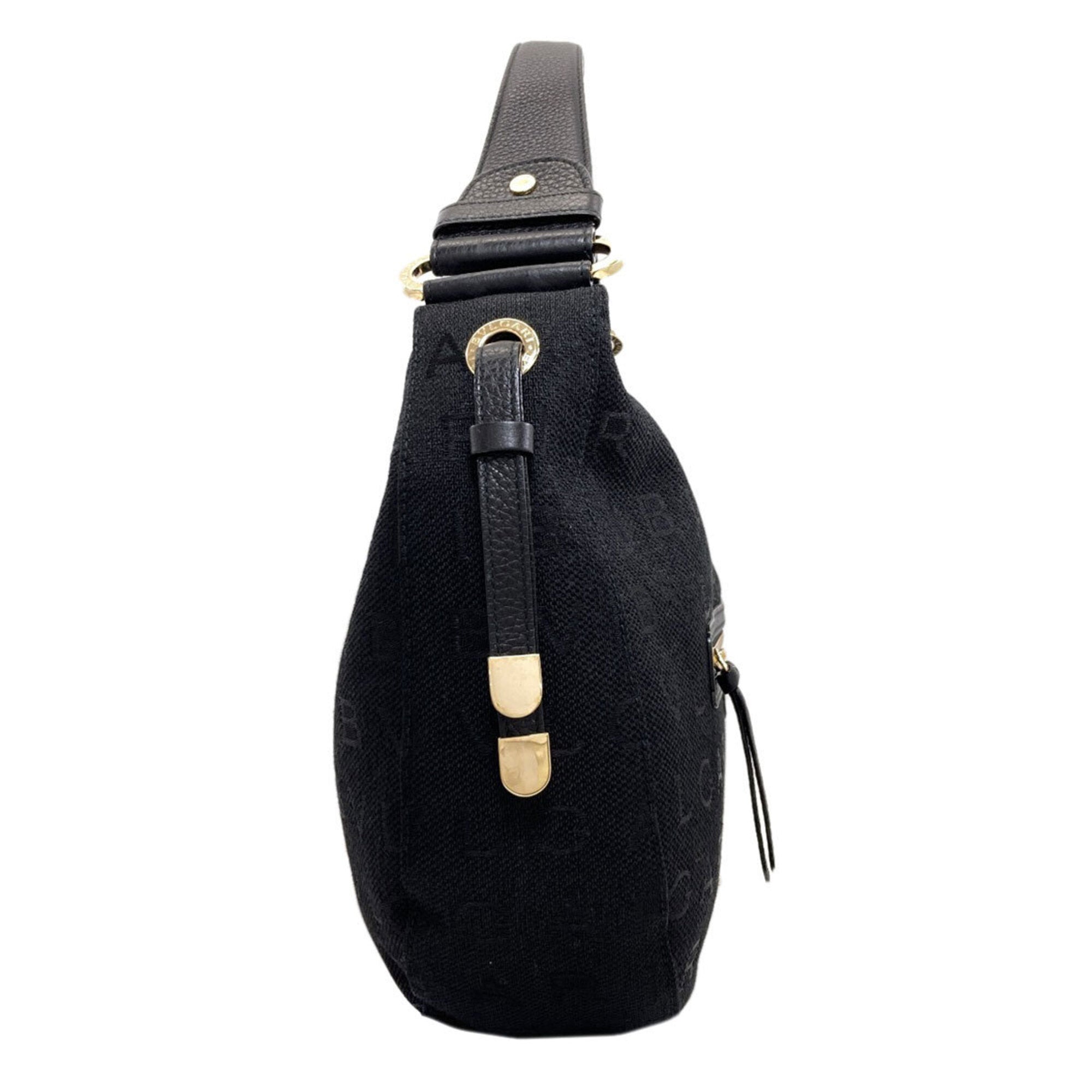 Bvlgari Logomania Black Canvas Shoulder Bag (Pre-Owned)