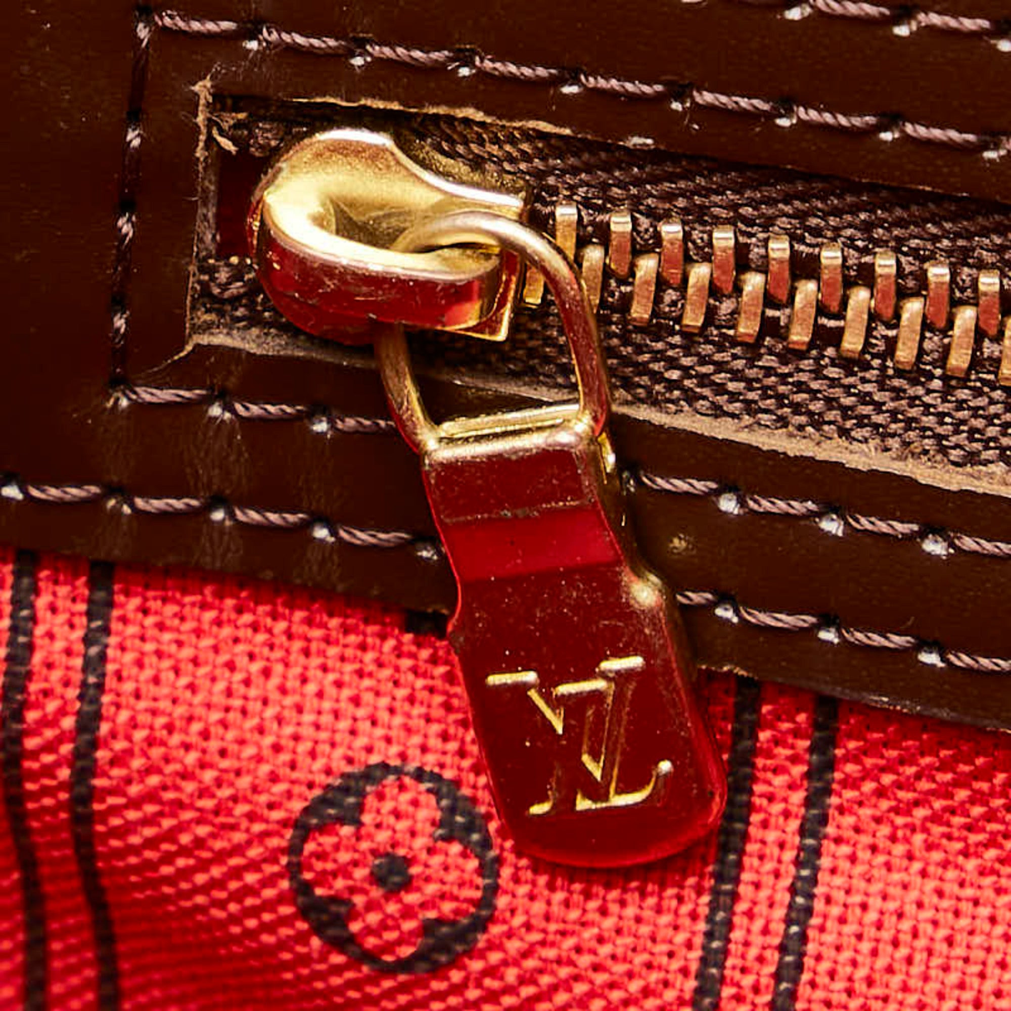 Louis Vuitton Brown Pvc Leather Handbag Pouch Tote Bag (Pre-Owned)