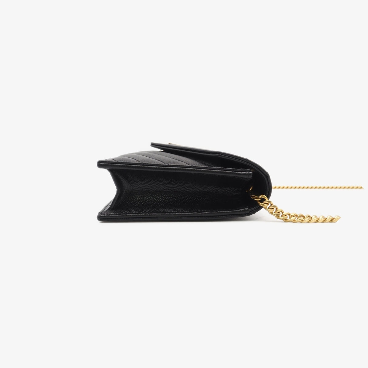 Yves Saint Laurent Black Leather Chain/Shoulder Wallet (Pre-Owned)