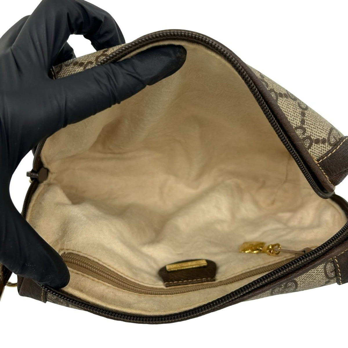 Gucci Brown Leather Pvc Pochette Shoulder Bag (Pre-Owned)