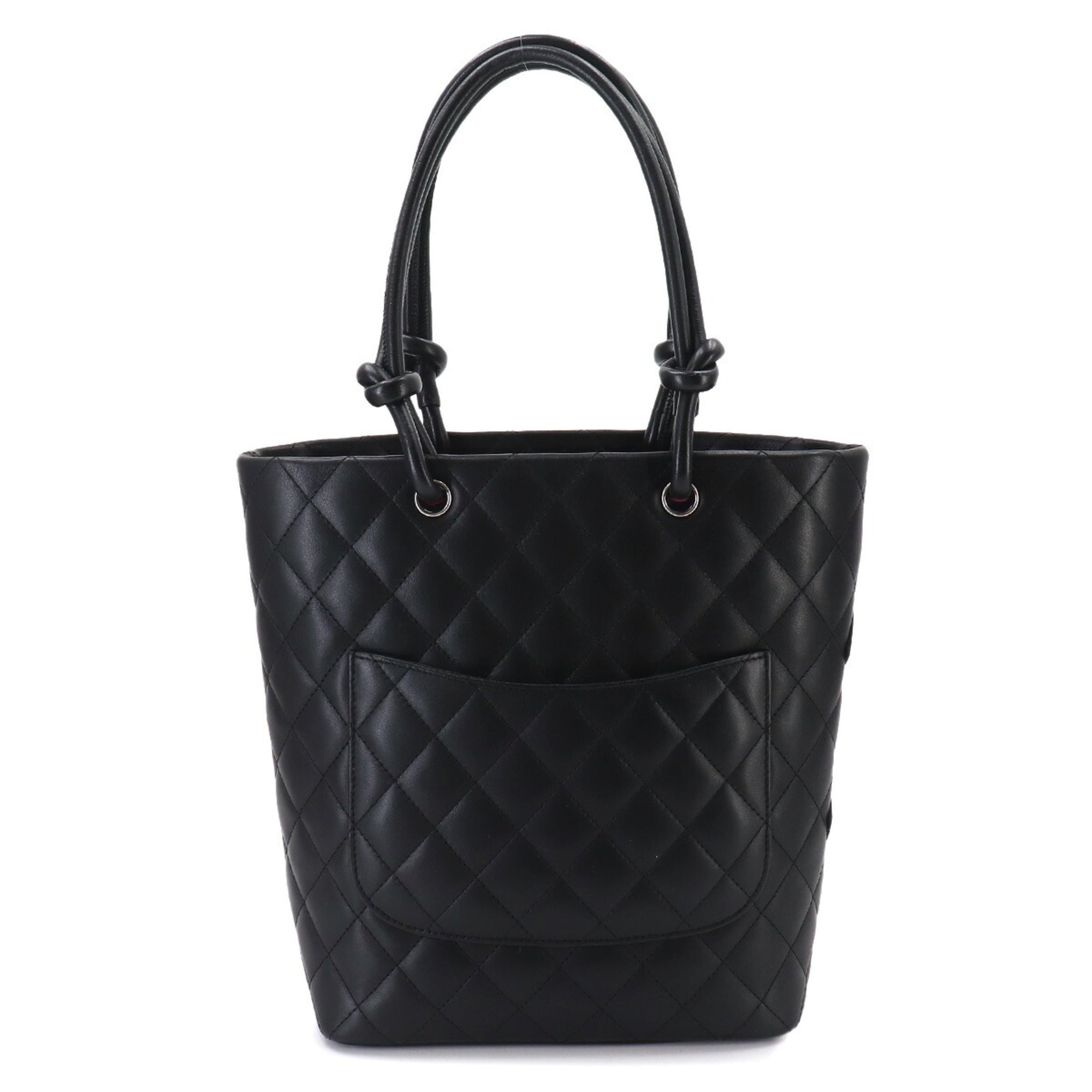 Chanel Black Leather Handbag Tote Bag (Pre-Owned)