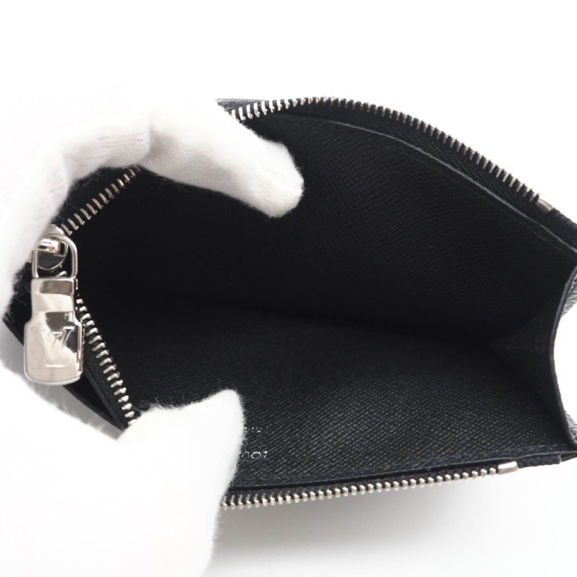 Louis Vuitton Black Gray Monogram Eclipse Monogram Eclipse Coin Purse/Coin Case (Pre-Owned)