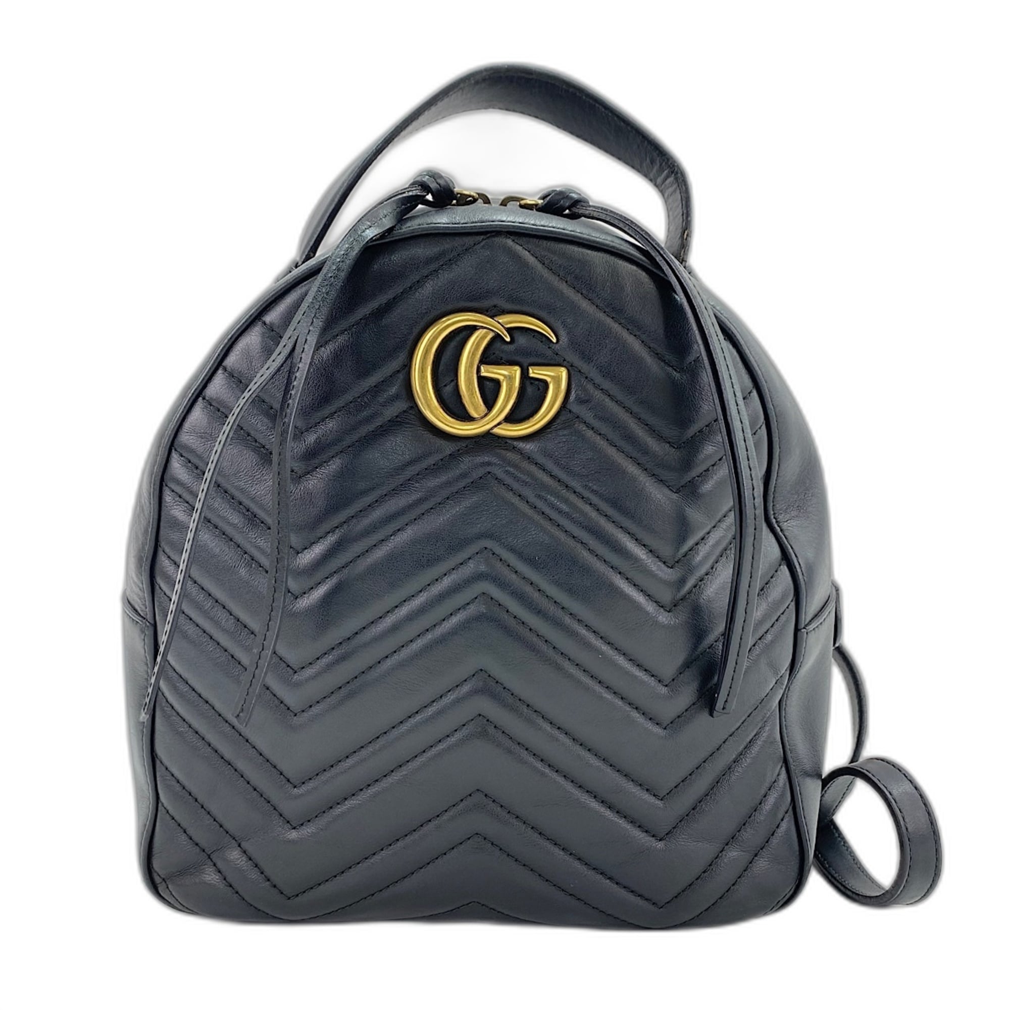 Gucci Gg Marmont Black Backpack (Pre-Owned)