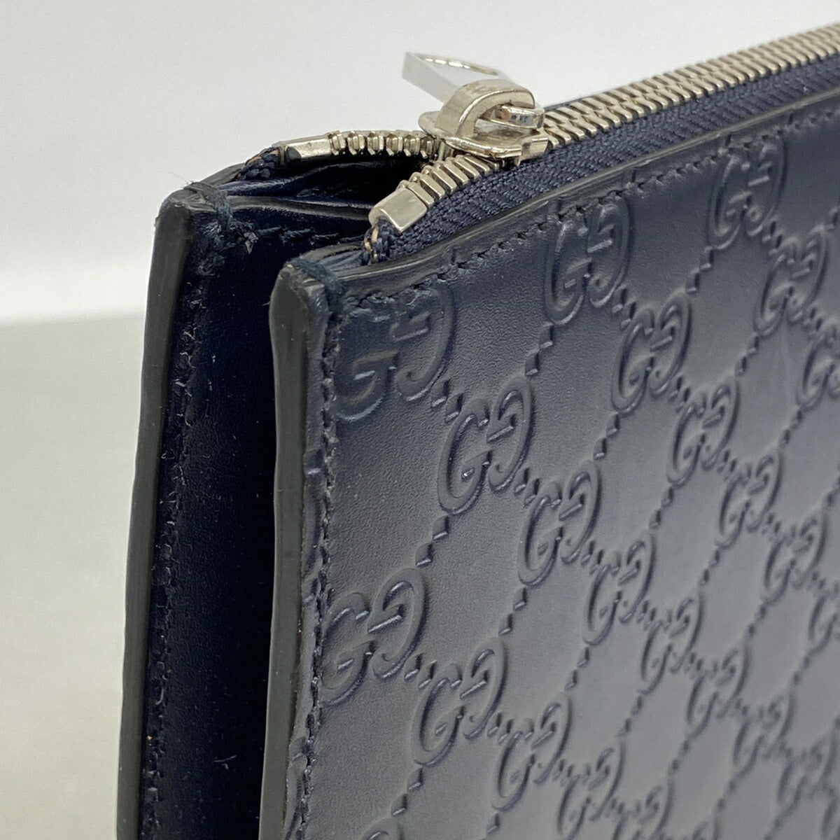 Gucci Navy Leather Shoulder Bag (Pre-Owned)