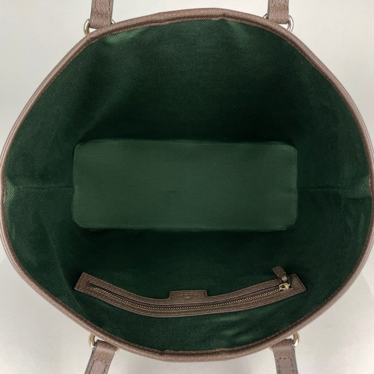 Gucci Beige Brown Coated Canvas Leather Tote Bag (Pre-Owned)