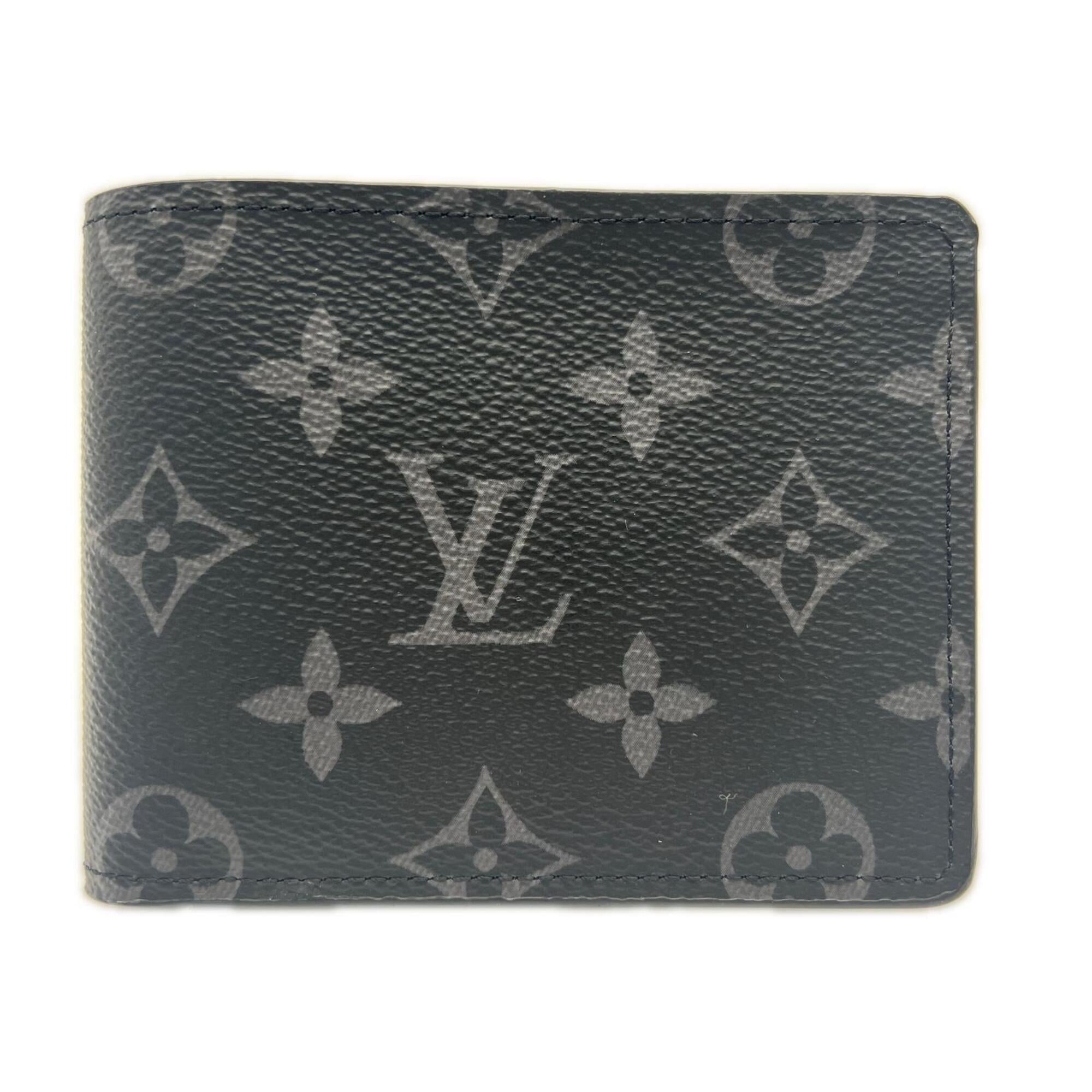 Louis Vuitton Monogram Eclipse Black Gray Coated Canvas Leather Wallet (Bi-Fold) (Pre-Owned)