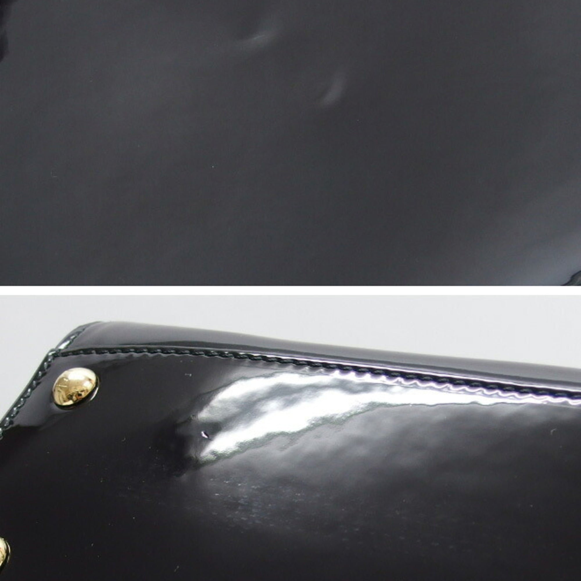 Fendi Peekaboo Black Brown Dark Brown Coated Canvas Patent Leather Handbag (Pre-Owned)