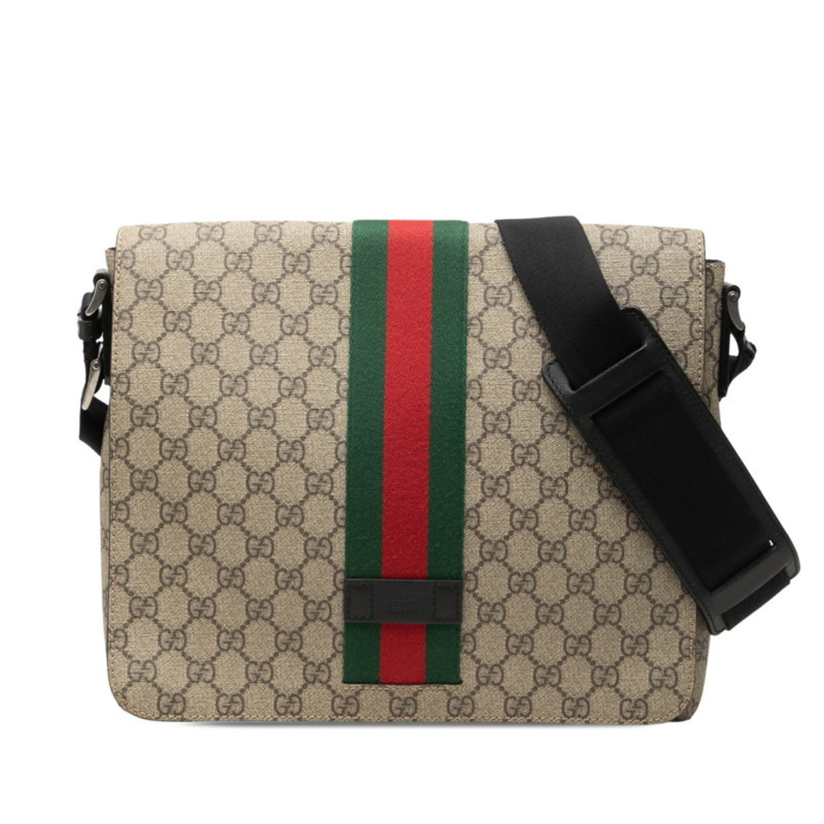 Gucci Sherry Line Beige Pvc Messenger Bag Shoulder Bag (Pre-Owned)