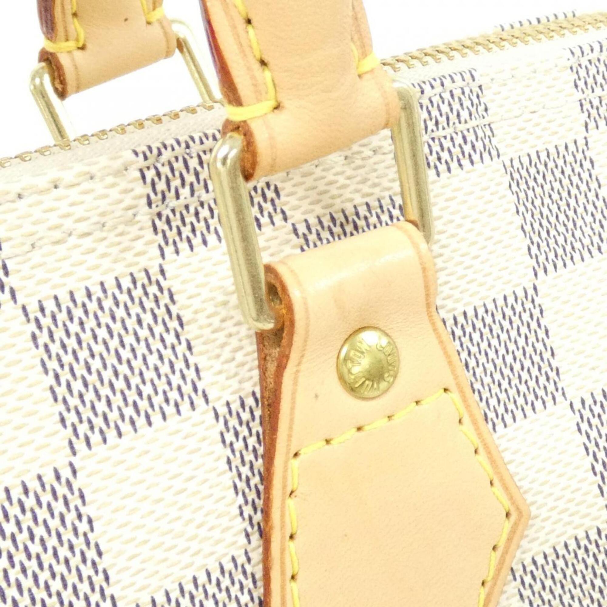 Louis Vuitton Azur White Coated Canvas Boston Bag (Pre-Owned)