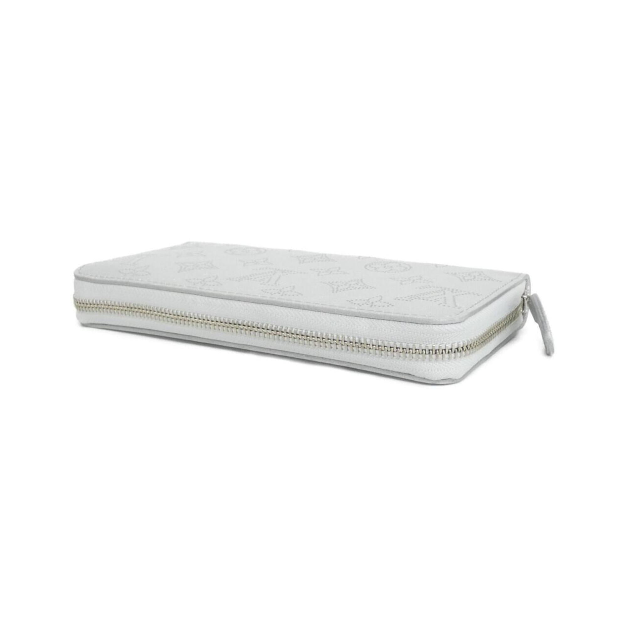 Louis Vuitton Silver Leather Long Wallet (Bi-Fold) (Pre-Owned)