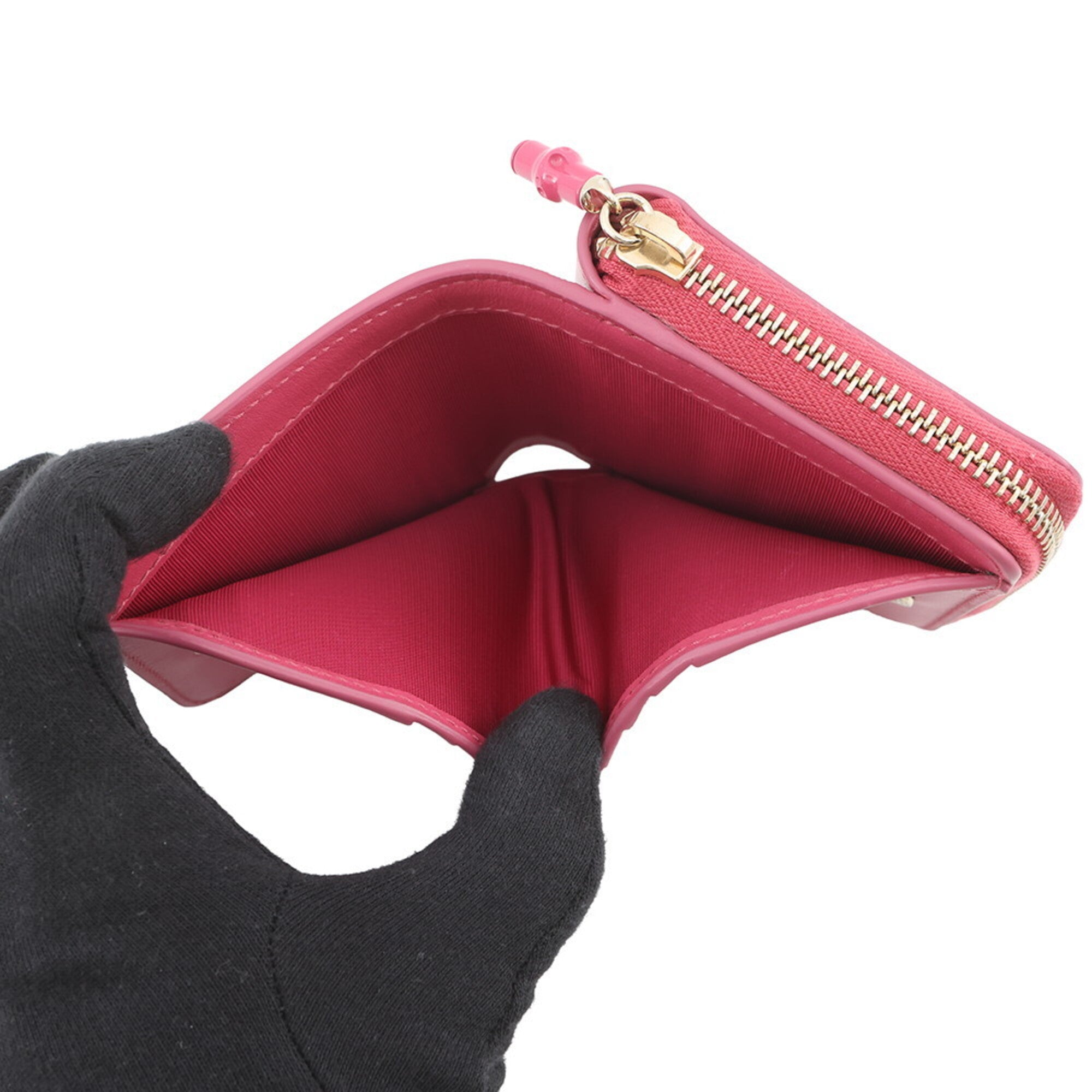 Gucci Bamboo Pink Leather Wallet (Bi-Fold) (Pre-Owned)