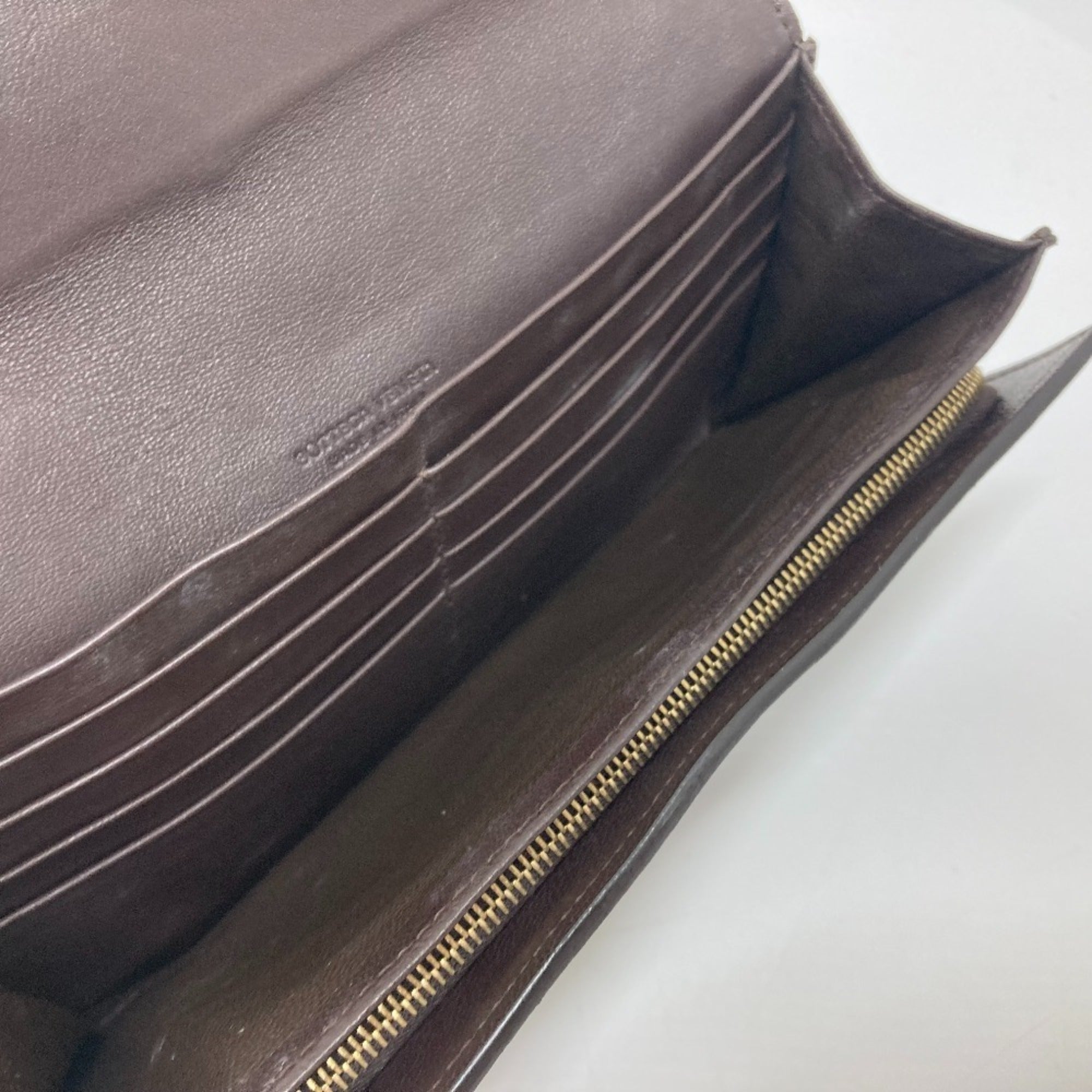 Bottega Veneta Intrecciato Brown Intrecciato Long Wallet (Bi-Fold) (Pre-Owned)