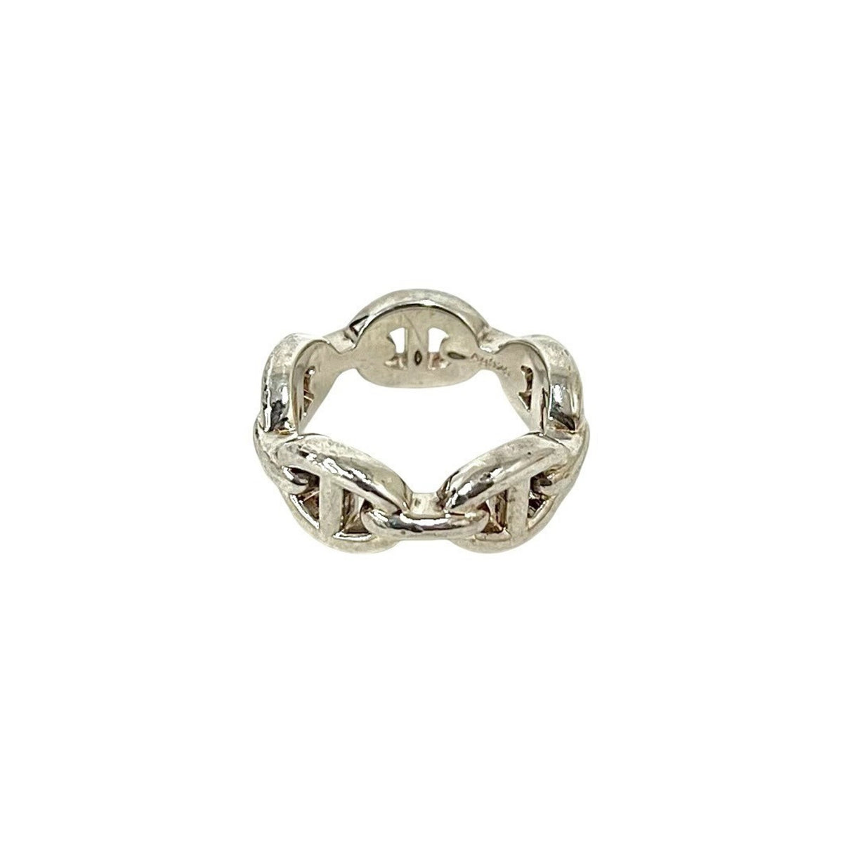 Hermes Silver Silver 925 Band Ring (Pre-Owned)