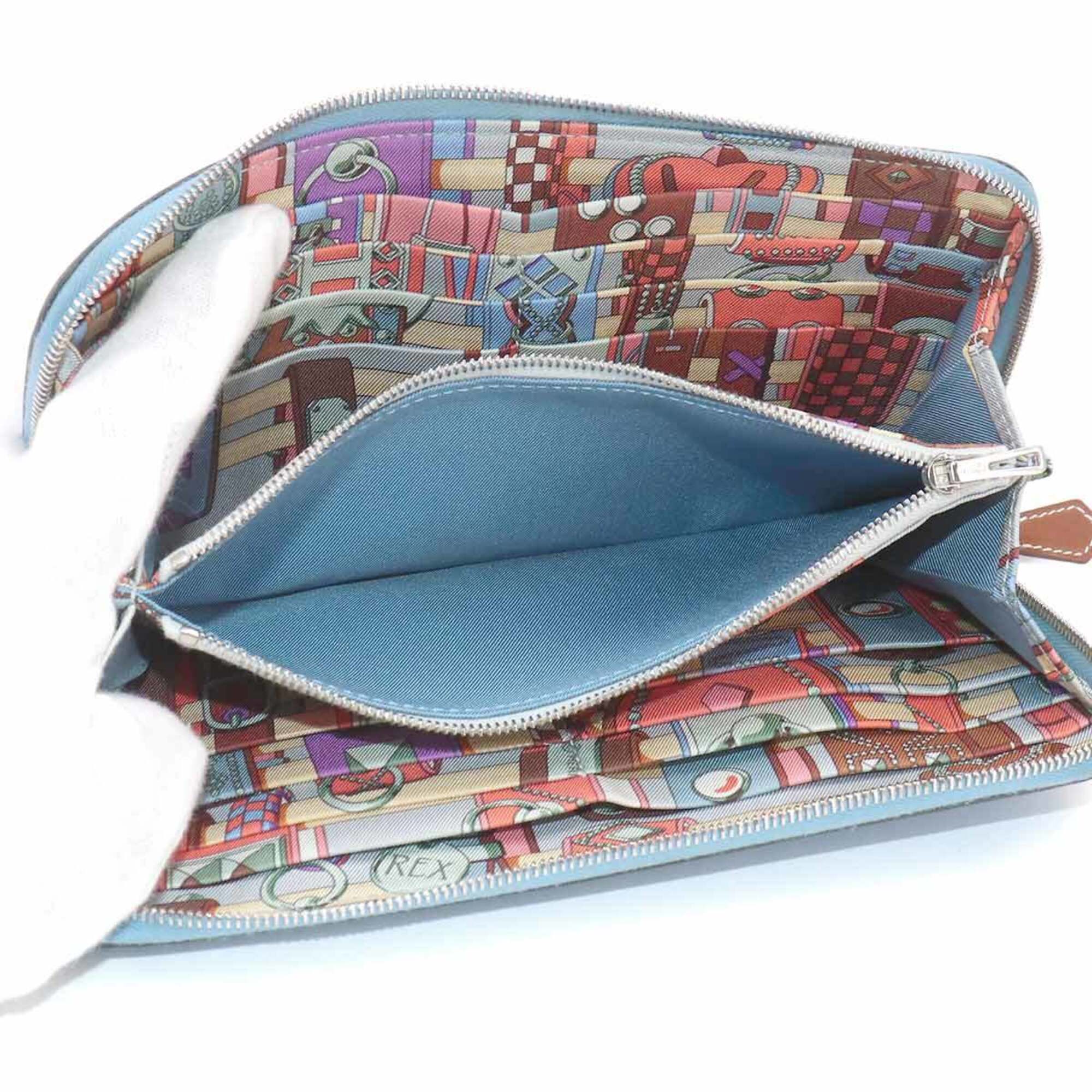 Hermes Blue Paradise Epsom Leather Long Wallet (Bi-Fold) (Pre-Owned)