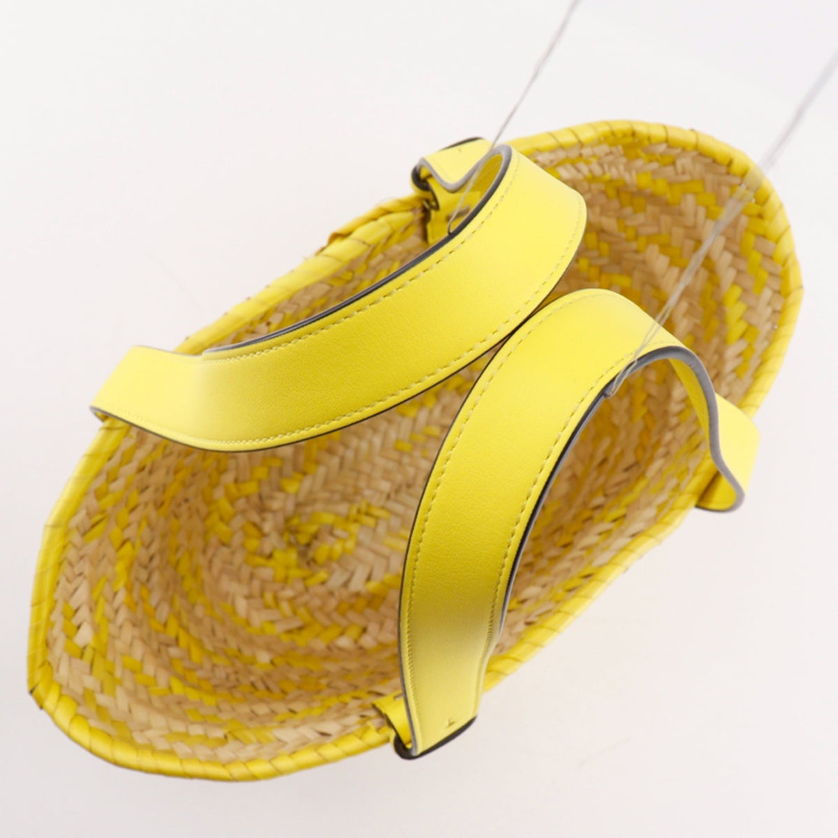 Loewe Yellow Raffia Leather Basket Tote Bag (Pre-Owned)