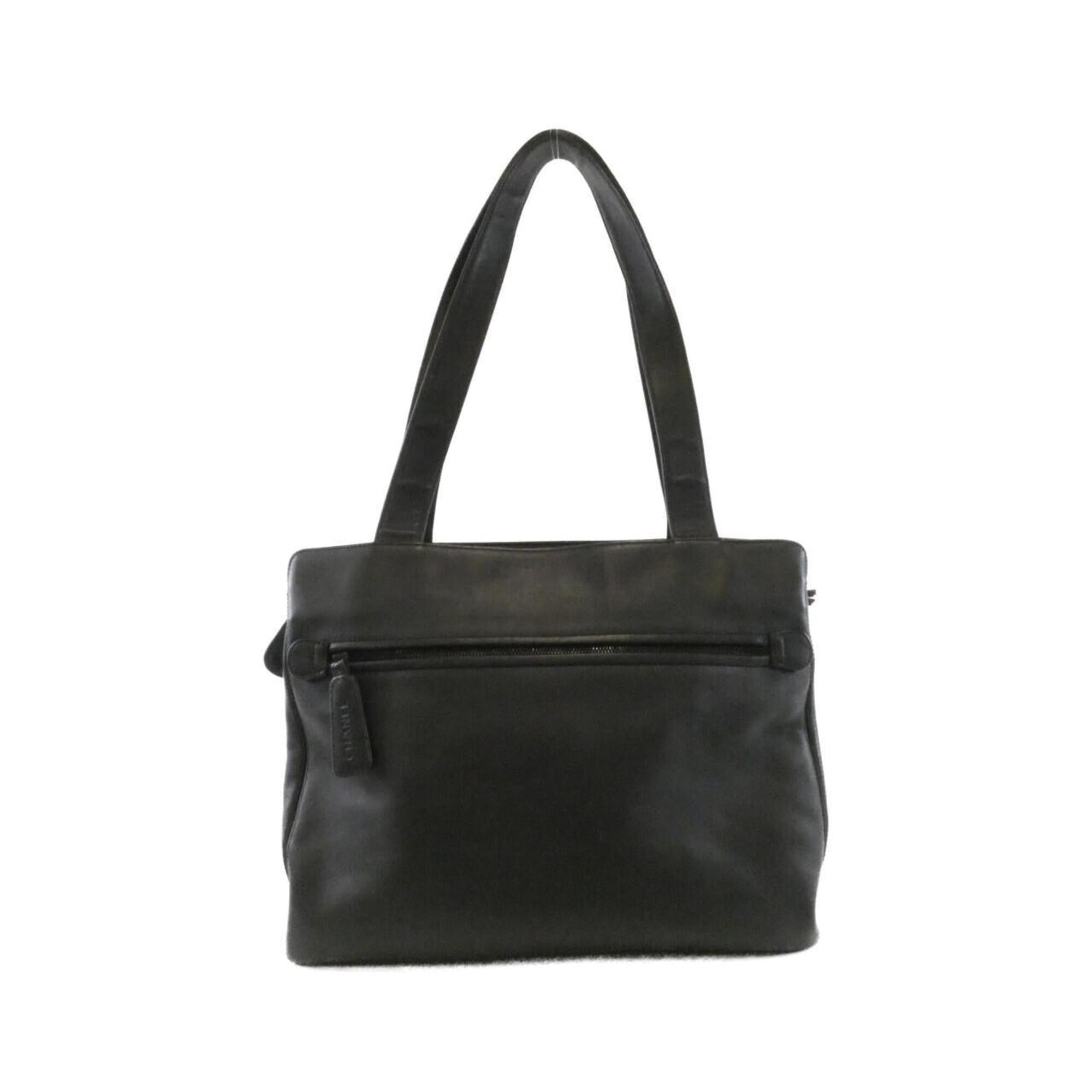 Chanel Black Leather Handbag (Pre-Owned)