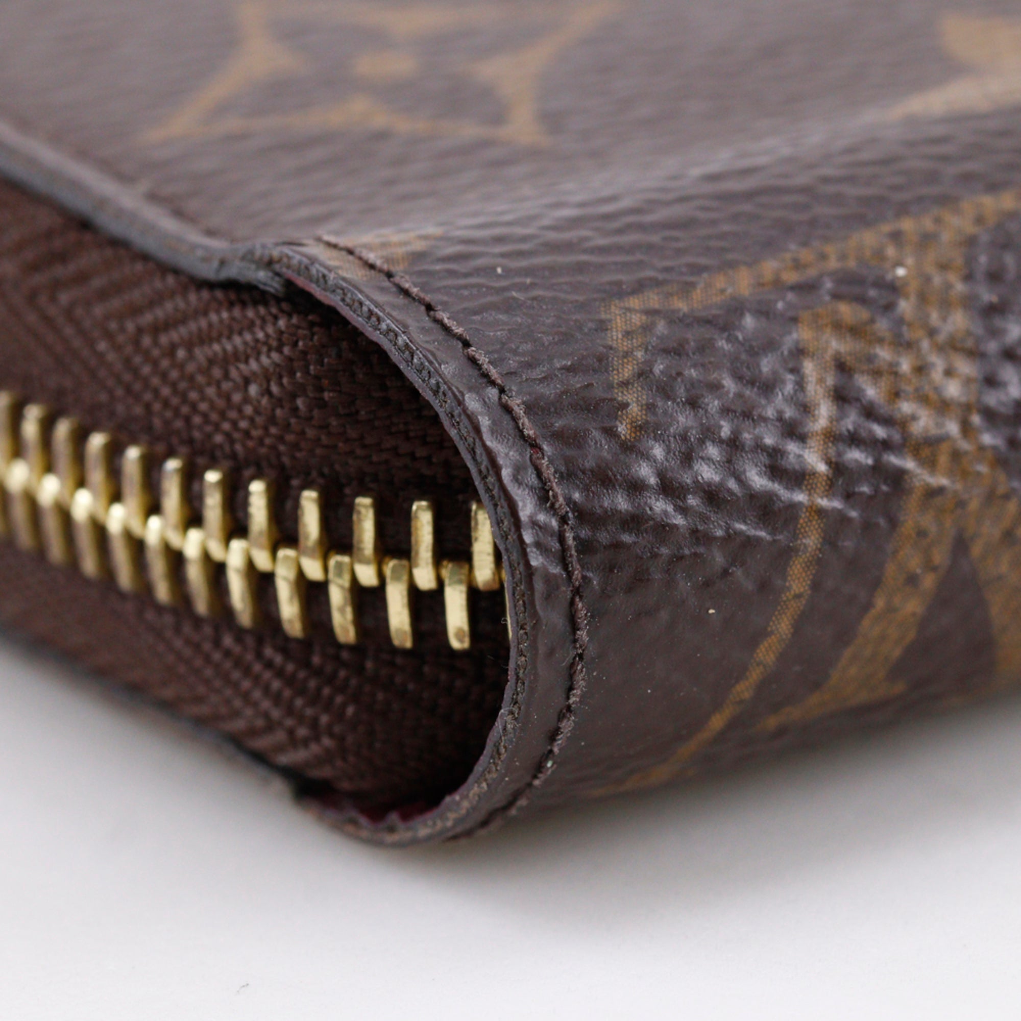 Louis Vuitton Brown Fuchsia Monogram Red Color Monogram Long Wallet (Bi-Fold) (Pre-Owned)