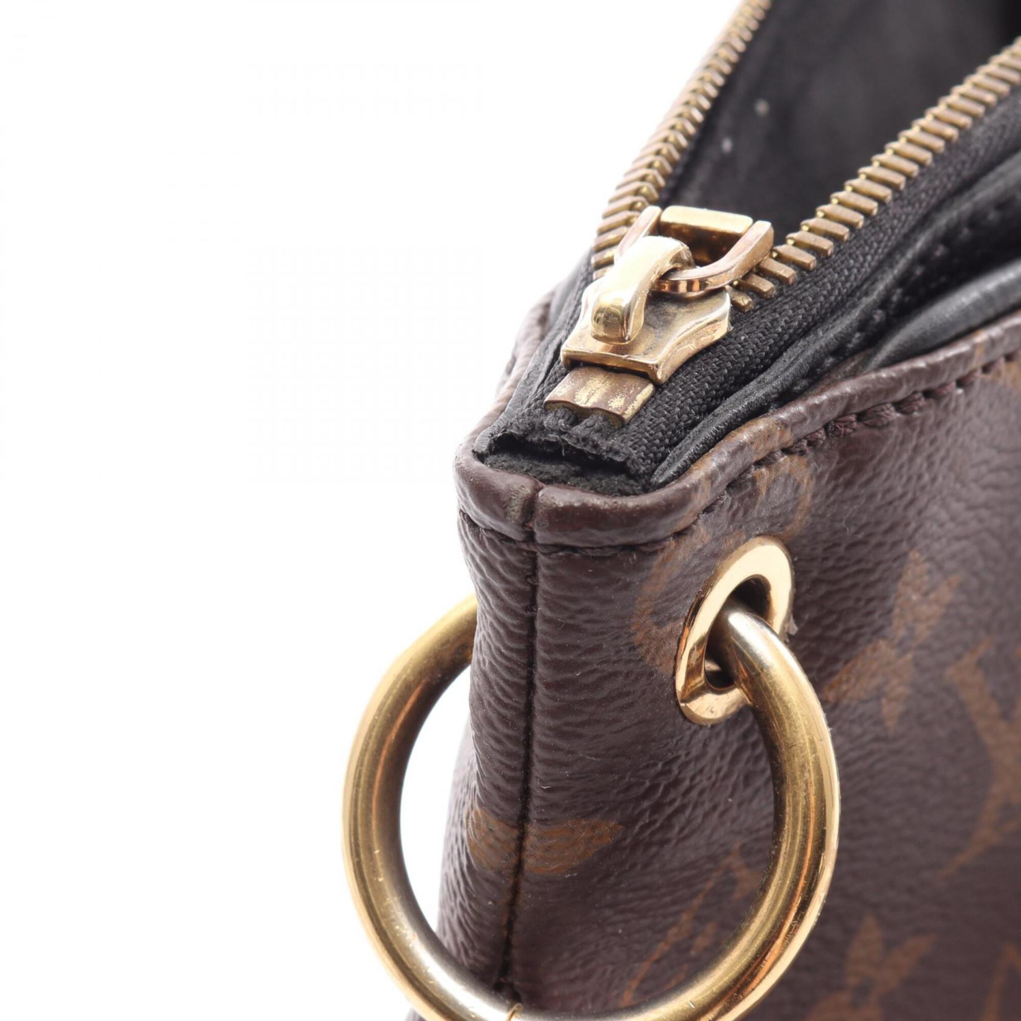 Louis Vuitton Black Brown Coated Canvas Leather Handbag (Pre-Owned)