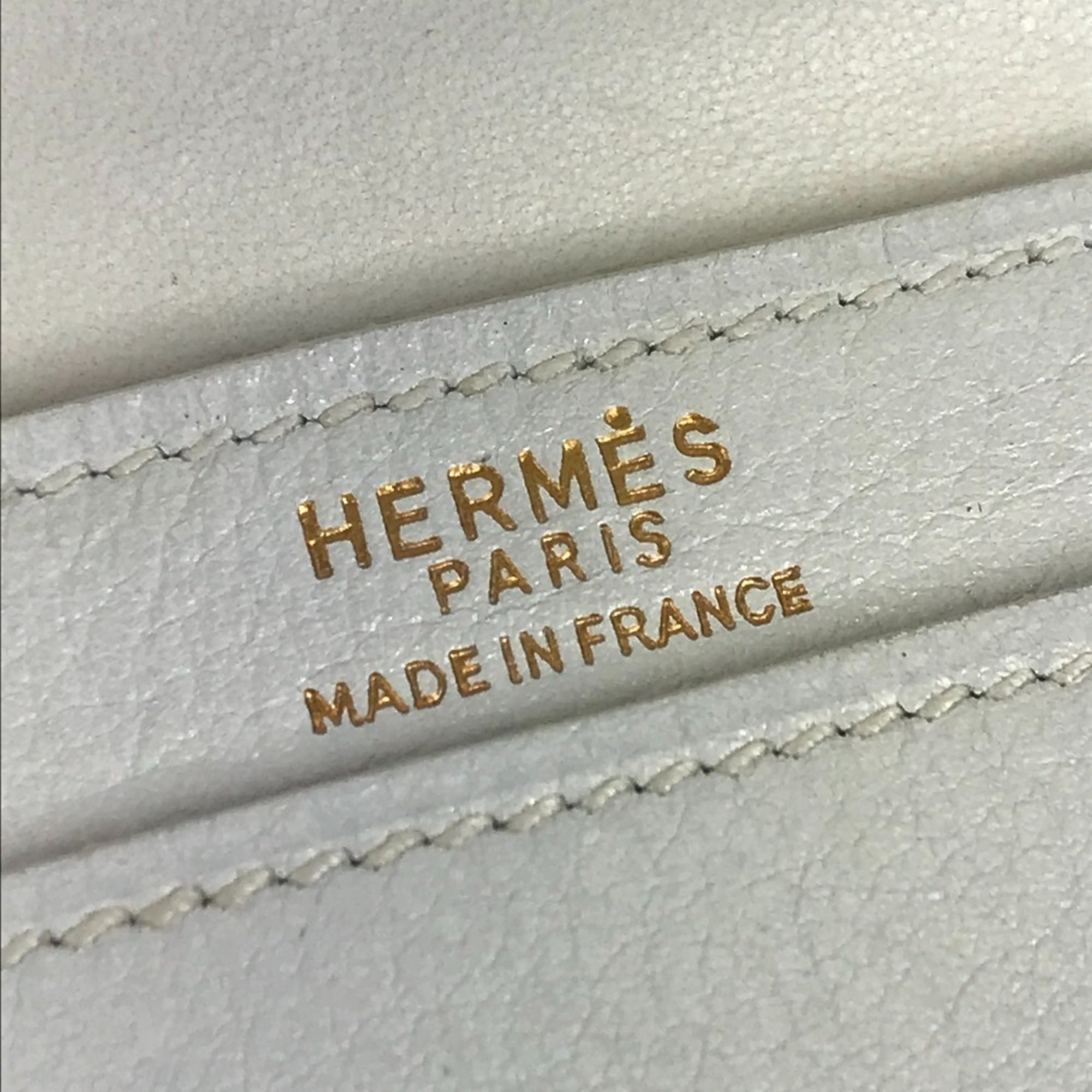 Hermes Navy White Leather Clutch Bag Pouch (Pre-Owned)
