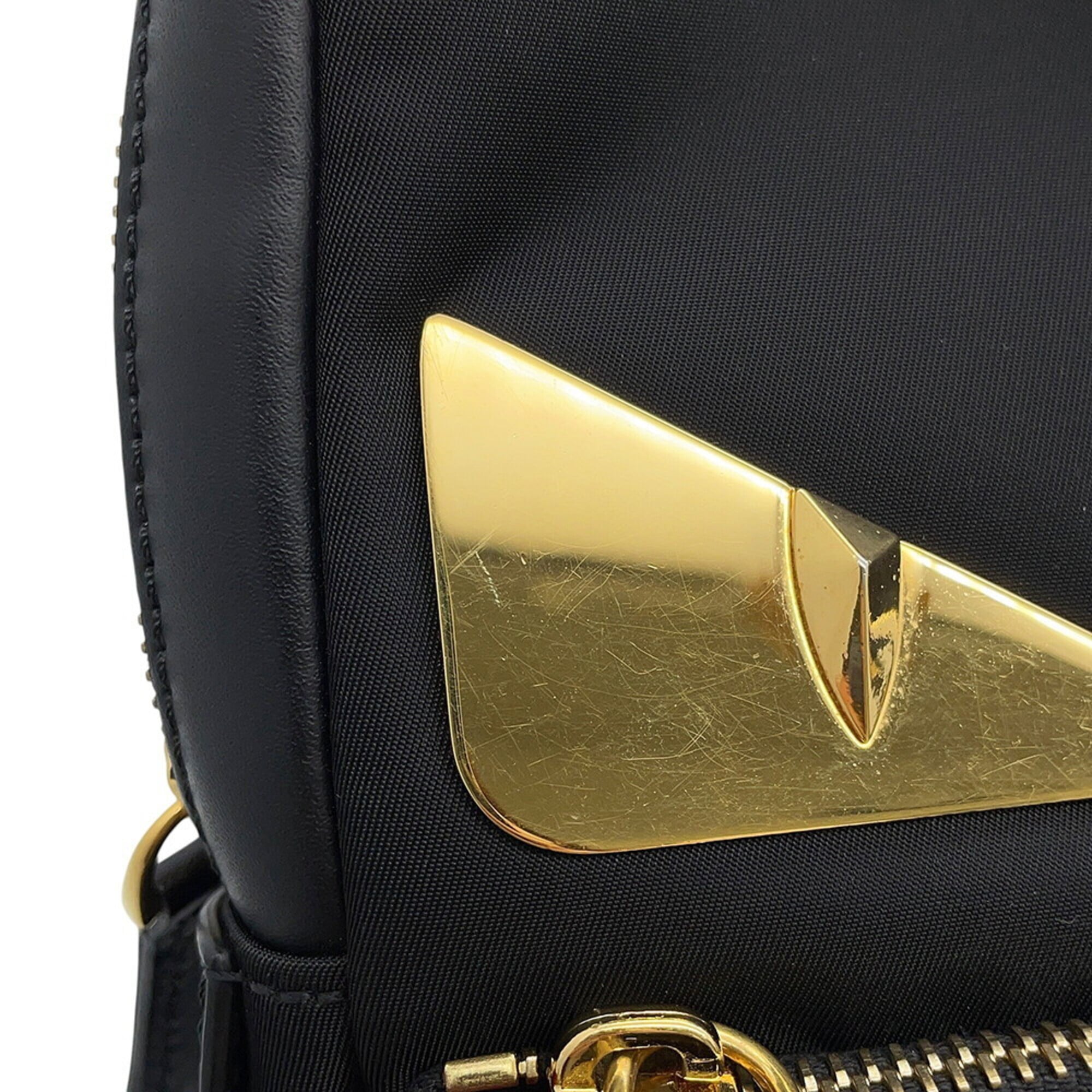 Fendi Black Nylon Leather Handbag Sling Bag (Pre-Owned)