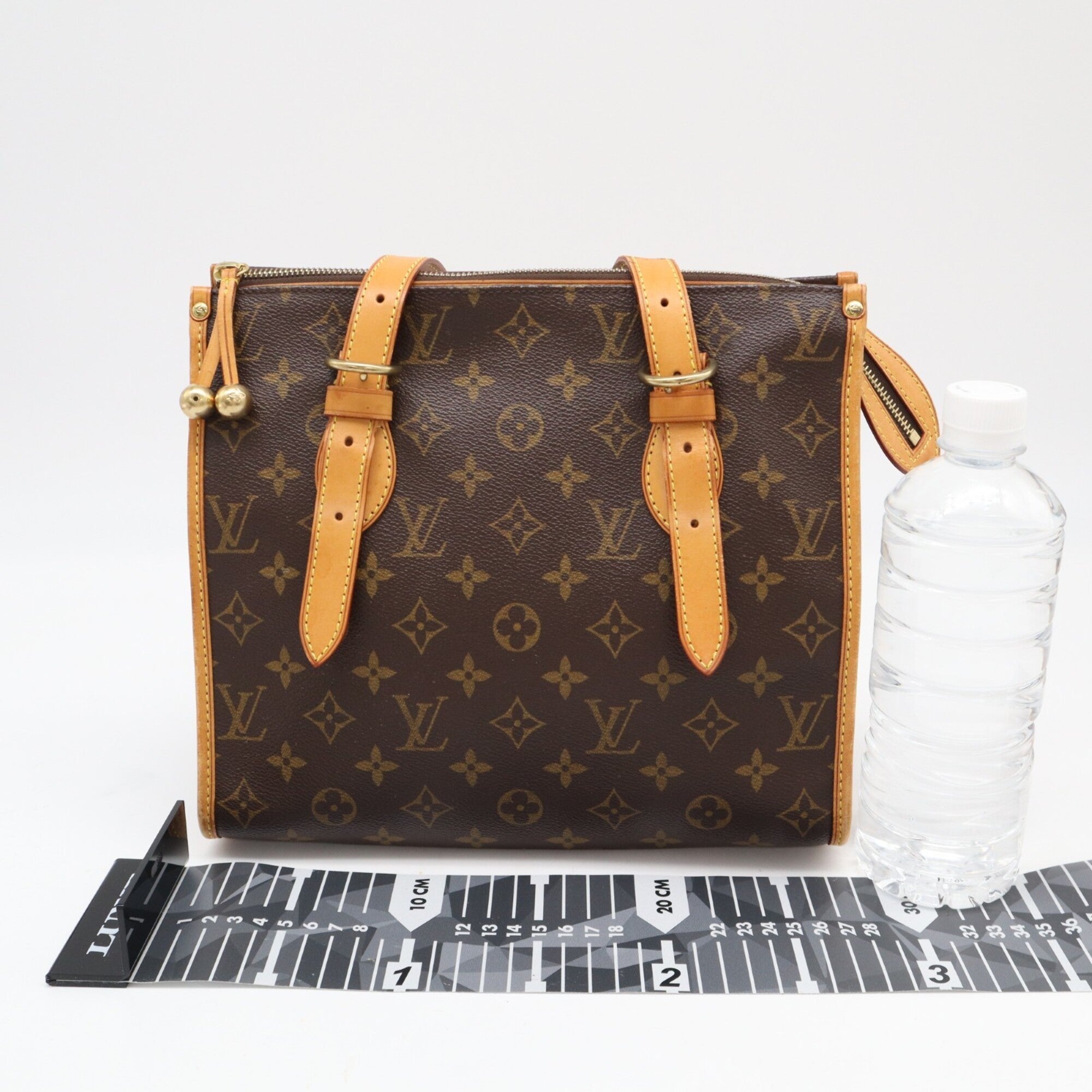 Louis Vuitton Monogram Beige Brown Coated Canvas Leather Handbag (Pre-Owned)