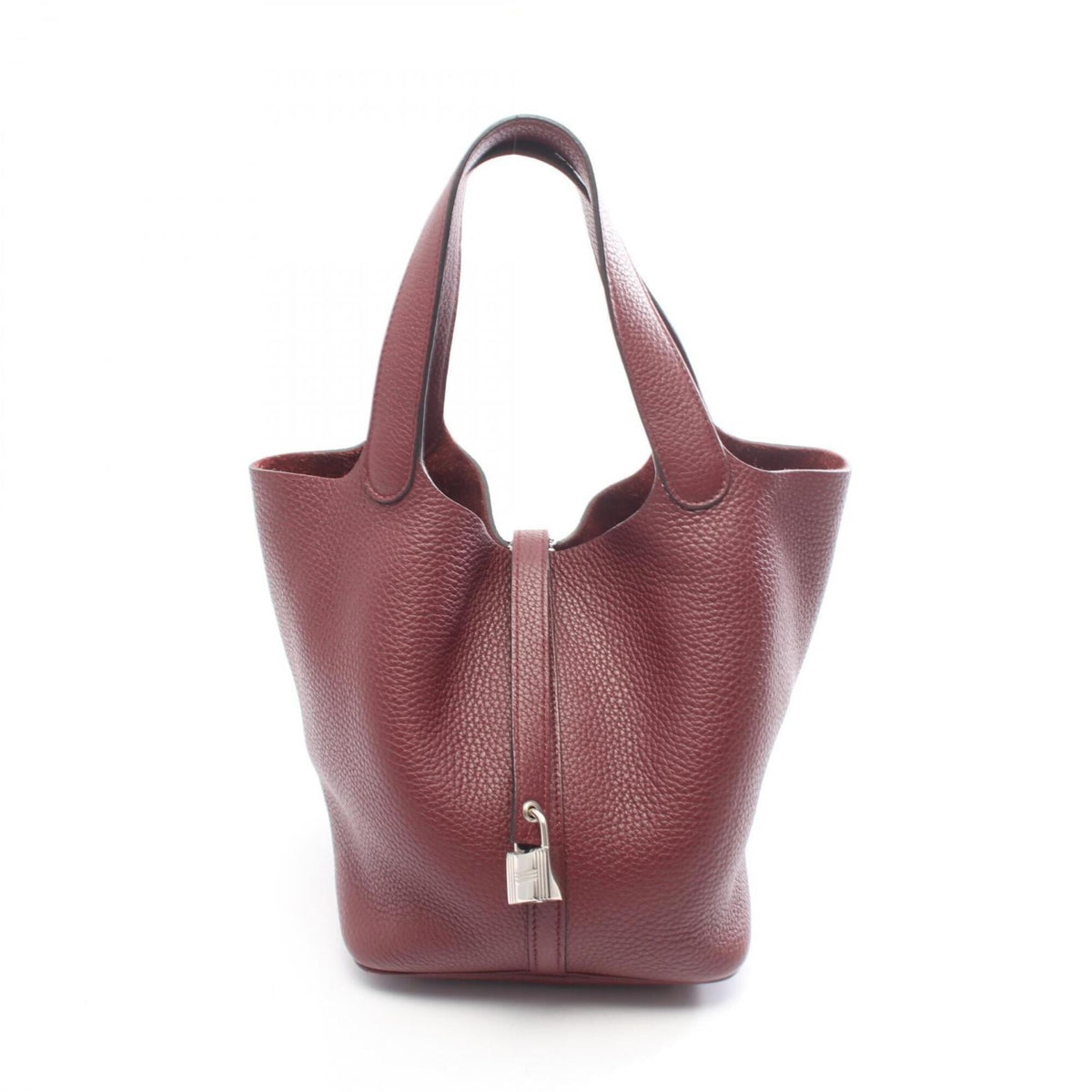 Hermes Bordeaux Taurillon Clemence Leather Handbag (Pre-Owned)