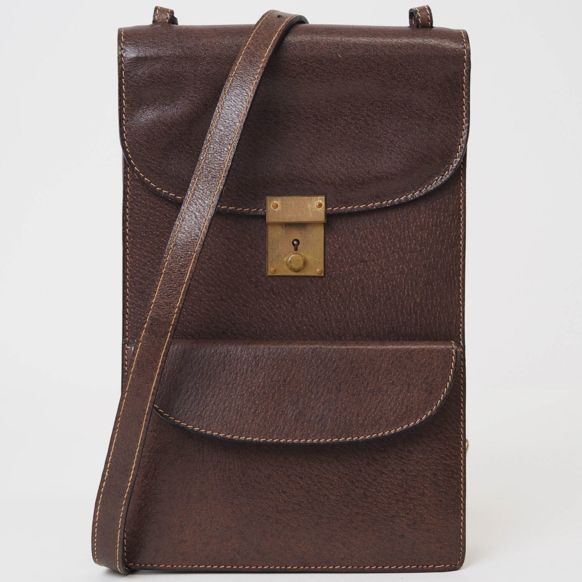 Gucci Brown Leather Shoulder Bag (Pre-Owned)