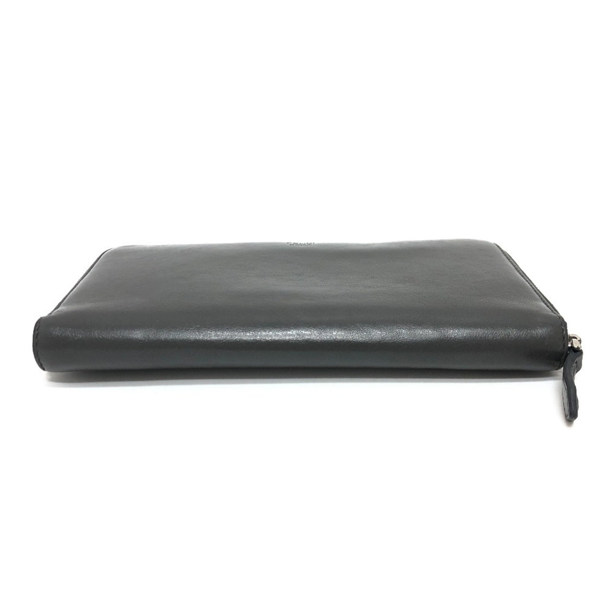 Fendi Gray Leather Long Wallet (Bi-Fold) (Pre-Owned)